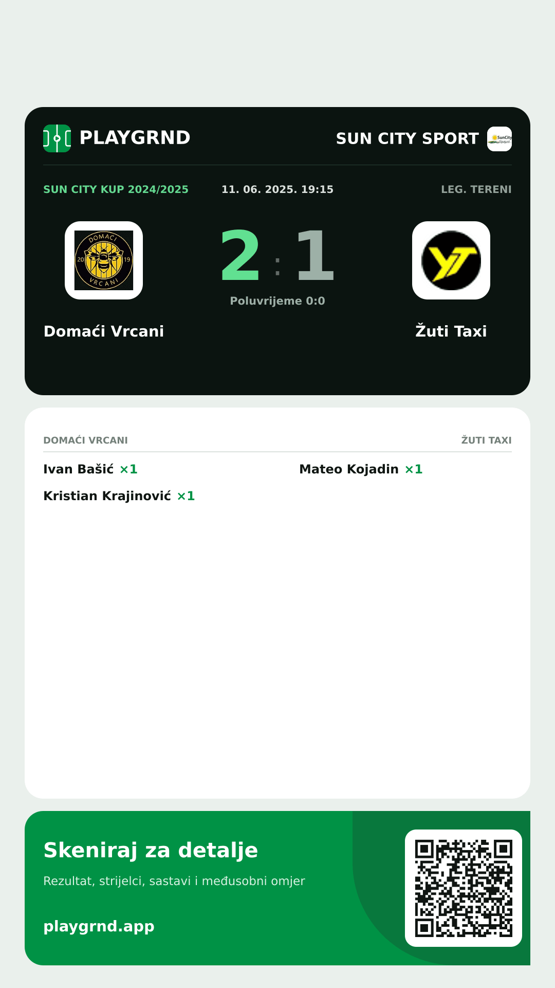 Story image: Domaći Vrcani 2:1 Žuti Taxi
