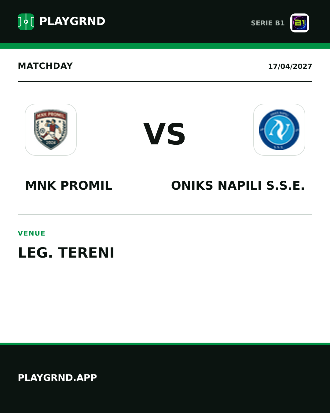 Instagram artwork: Mnk Promil vs Oniks Napili S.S.E.