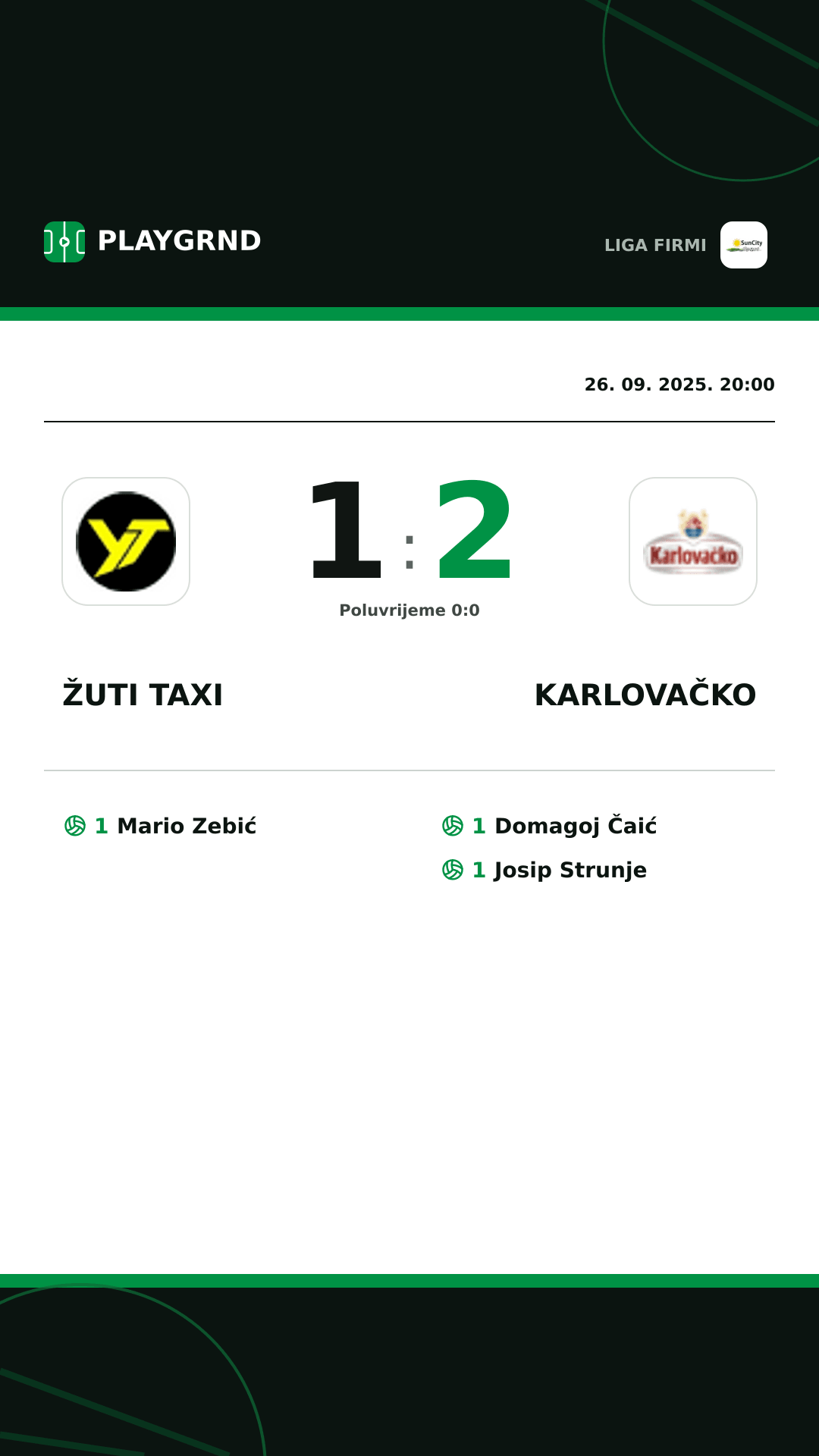 Instagram slika: Žuti Taxi 1:2 Karlovačko