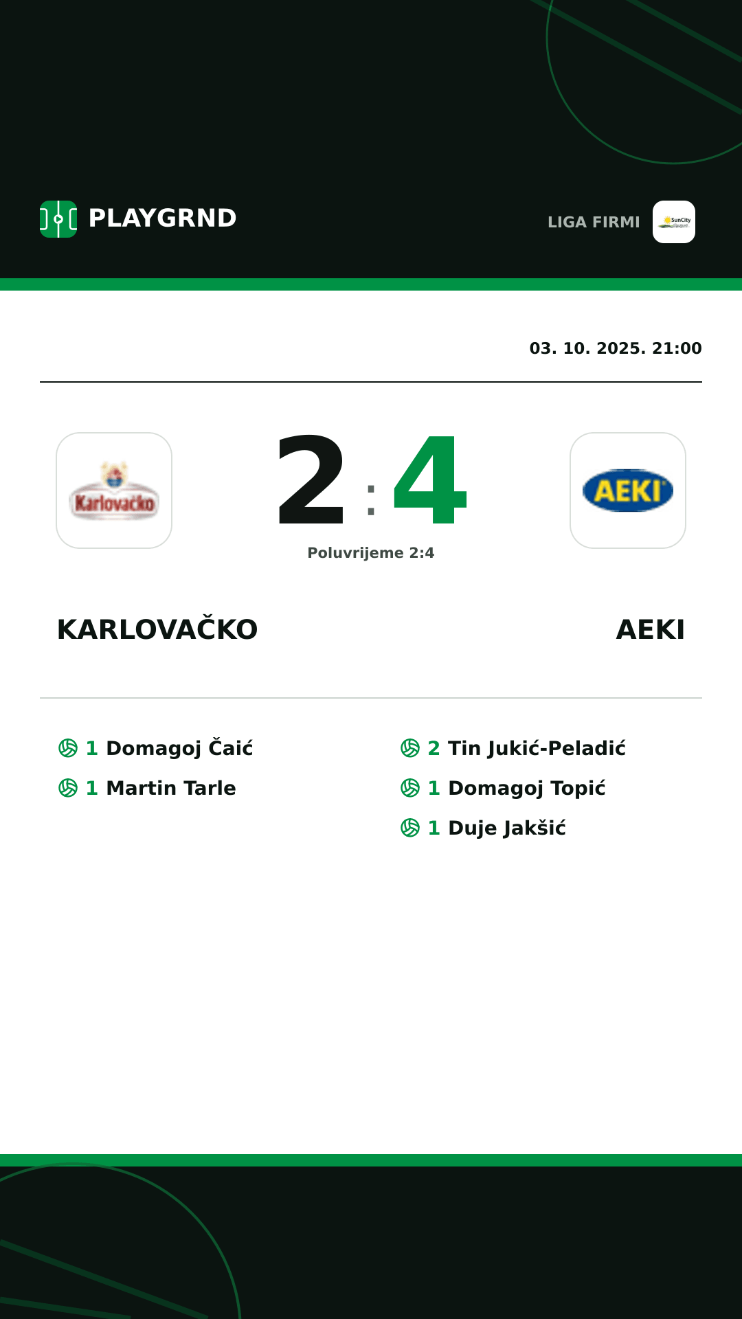 Instagram slika: Karlovačko 2:4 AEKI