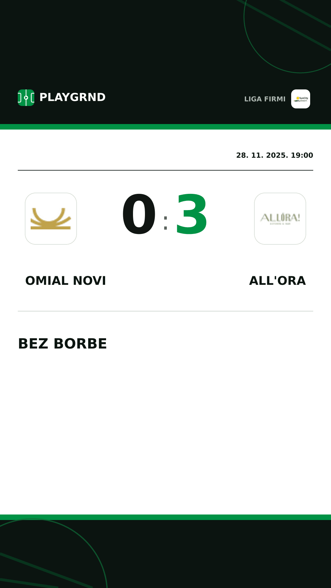 Instagram slika: Omial Novi 0:3 All'Ora
