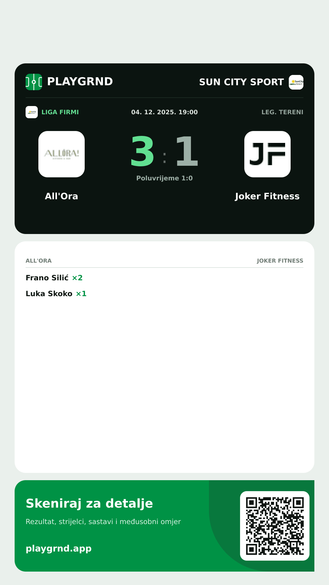 Story slika: All'Ora 3:1 Joker Fitness