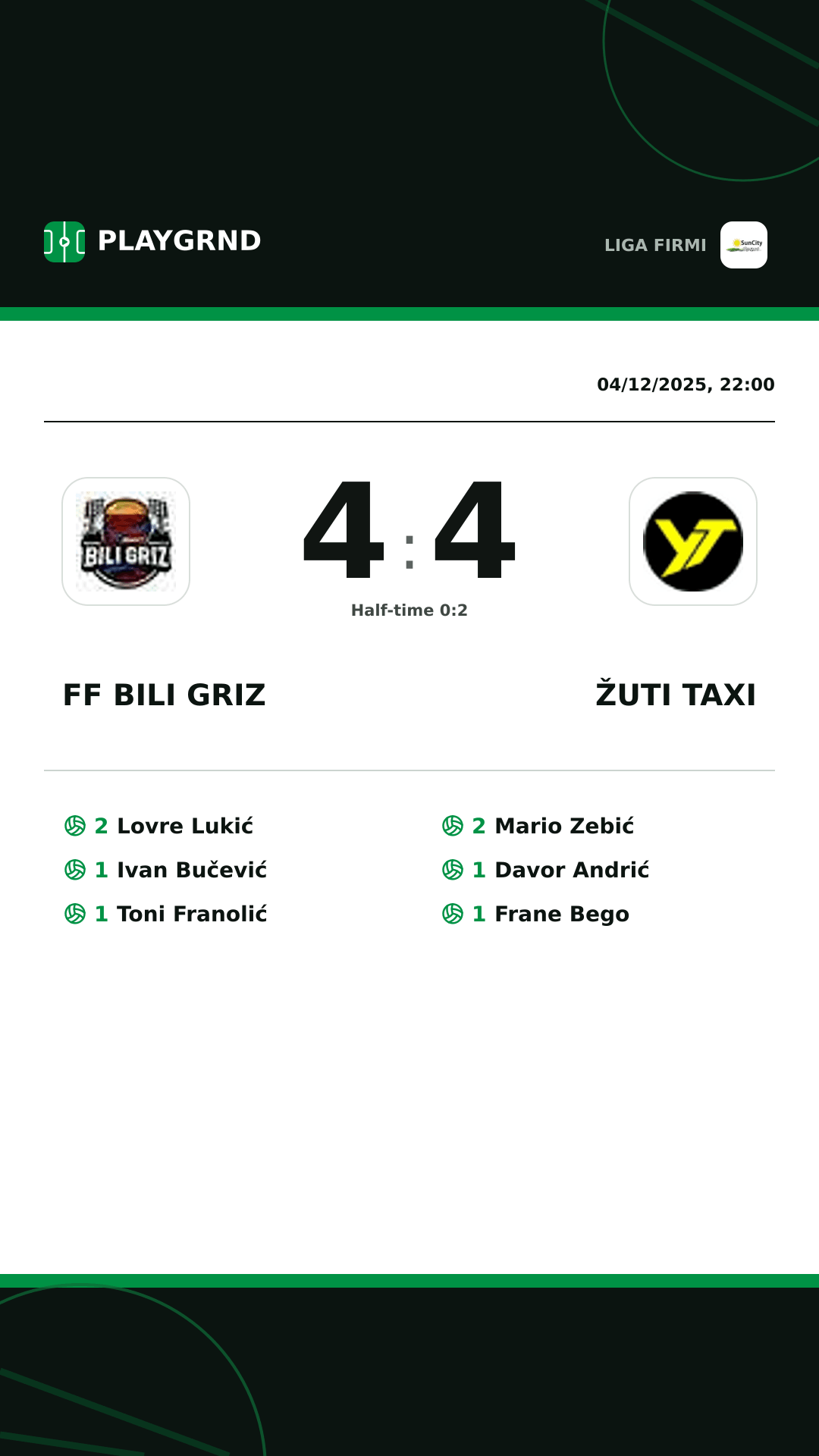 Instagram artwork: FF Bili Griz 4:4 Žuti Taxi