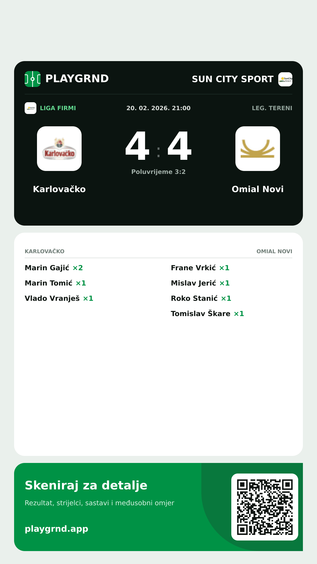 Story image: Karlovačko 4:4 Omial Novi