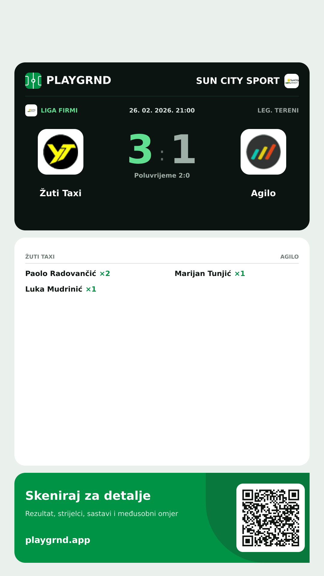 Story slika: Žuti Taxi 3:1 Agilo