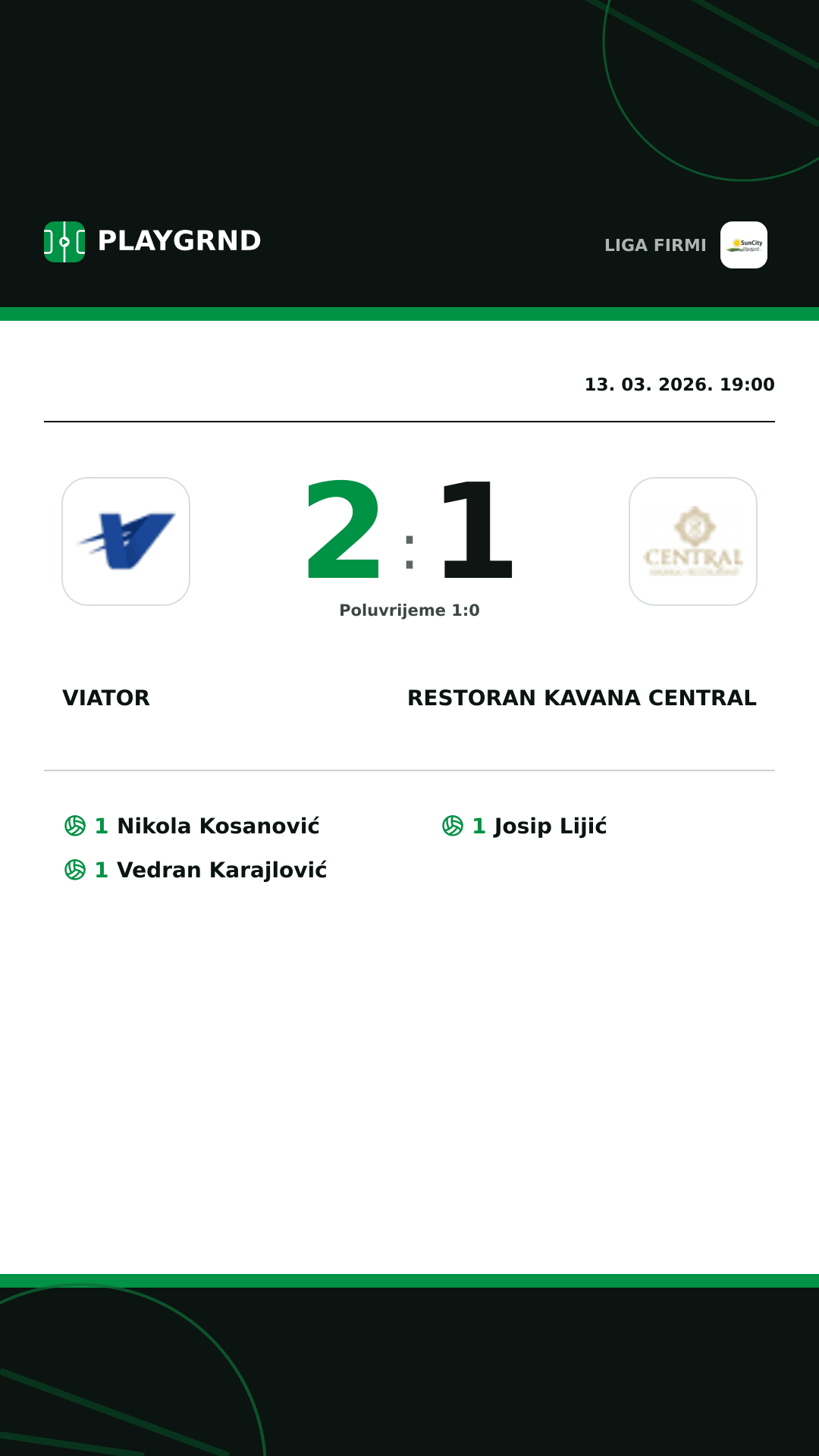 Instagram slika: Viator 2:1 Restoran Kavana Central