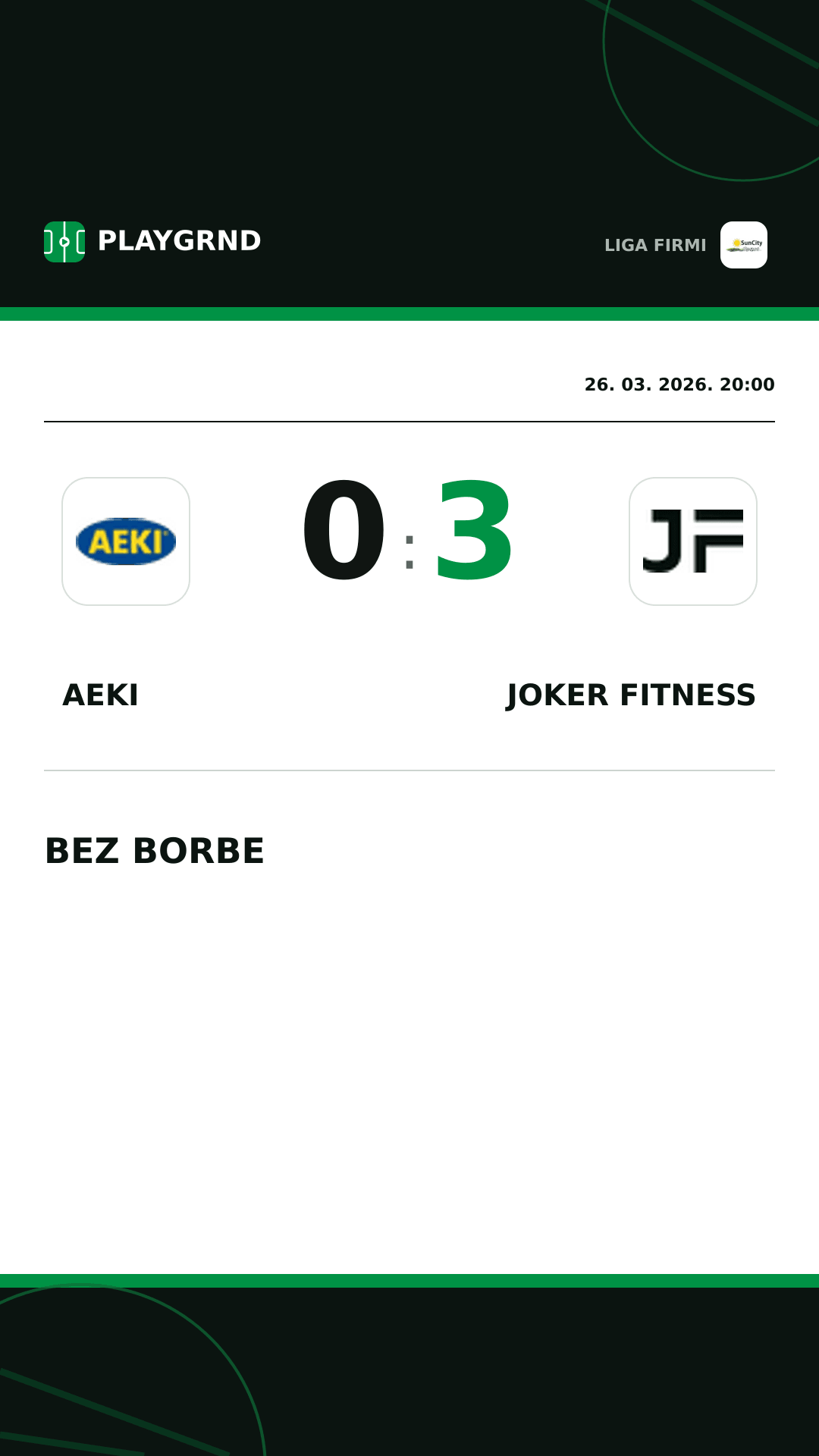 Instagram slika: AEKI 0:3 Joker Fitness