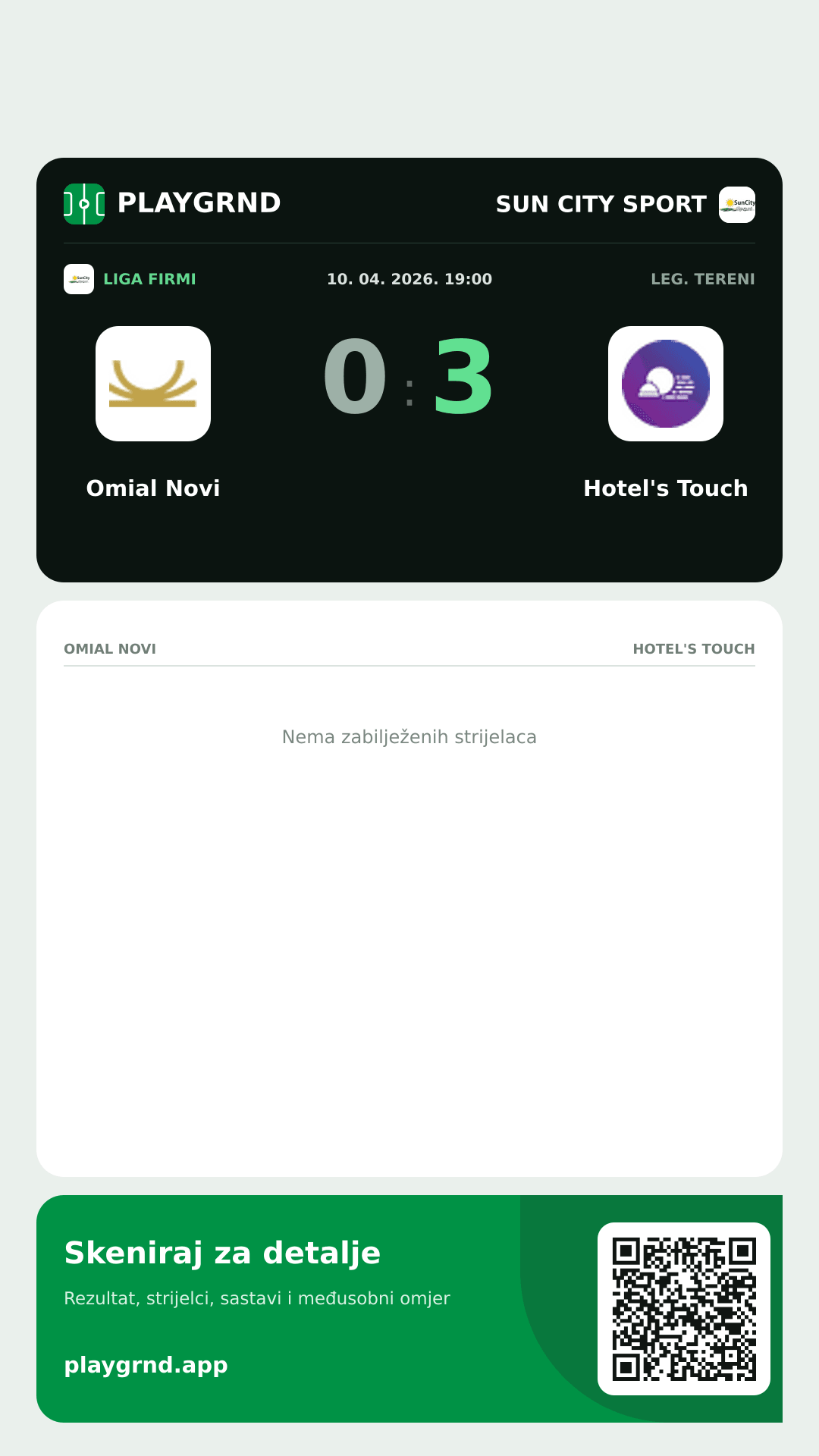 Story image: Omial Novi 0:3 Hotel's Touch