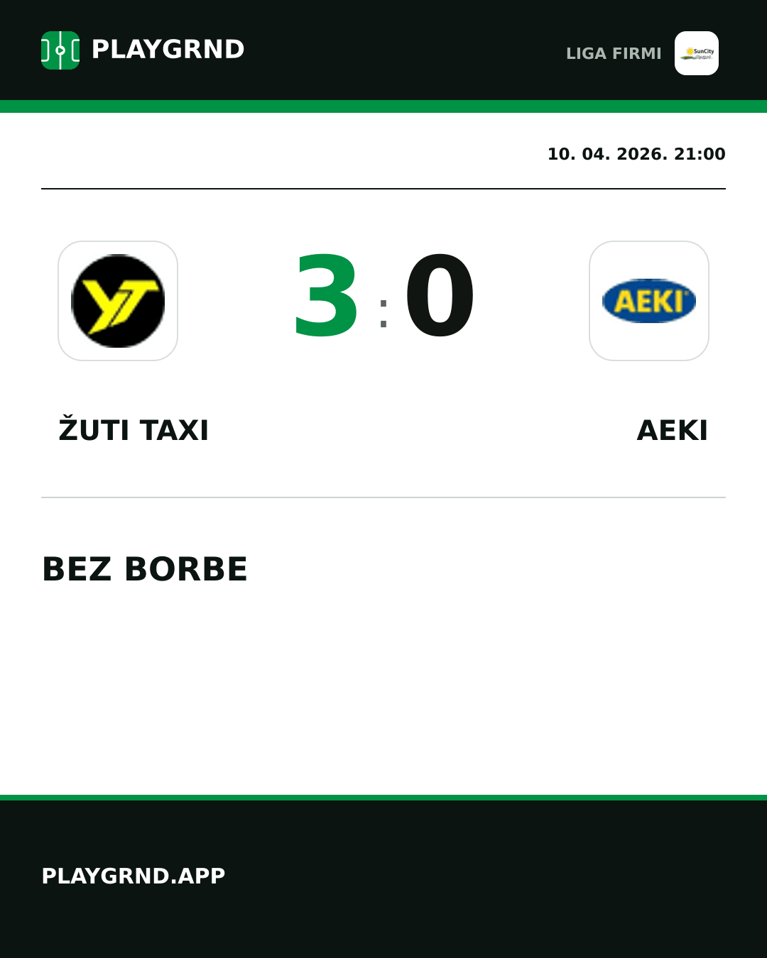 Instagram slika: Žuti Taxi 3:0 AEKI