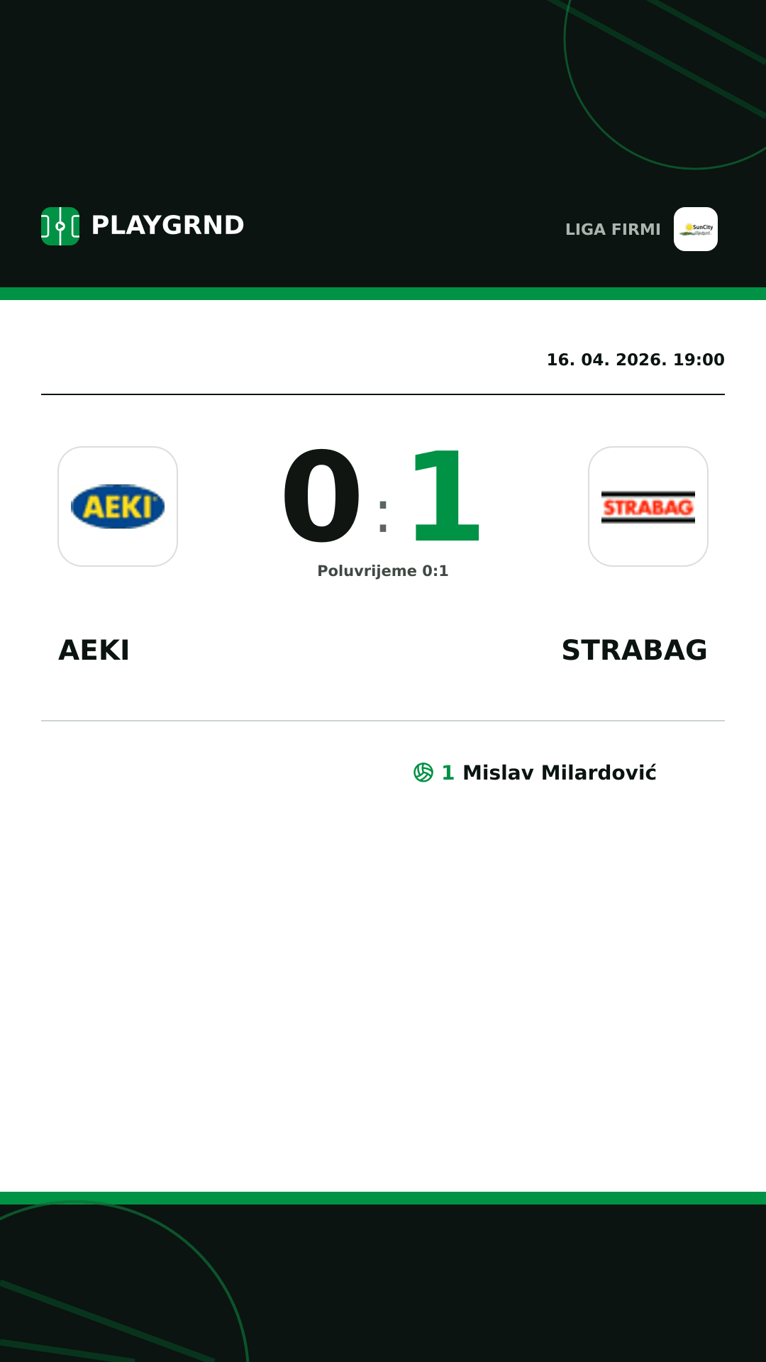 Instagram slika: AEKI 0:1 Strabag