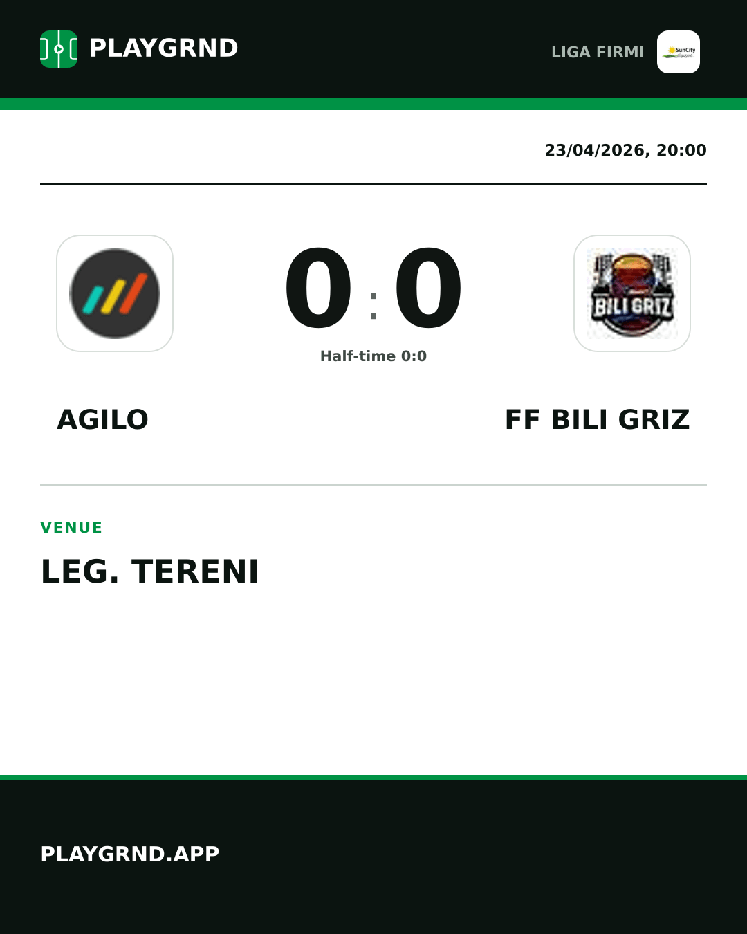 Instagram artwork: Agilo 0:0 FF Bili Griz