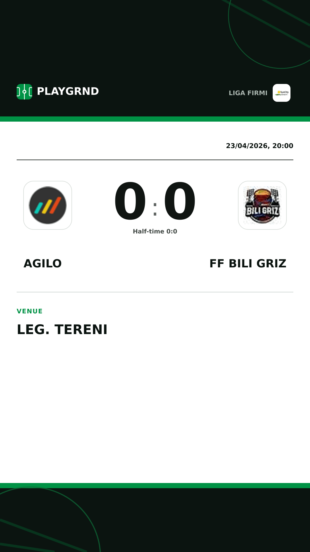 Instagram artwork: Agilo 0:0 FF Bili Griz