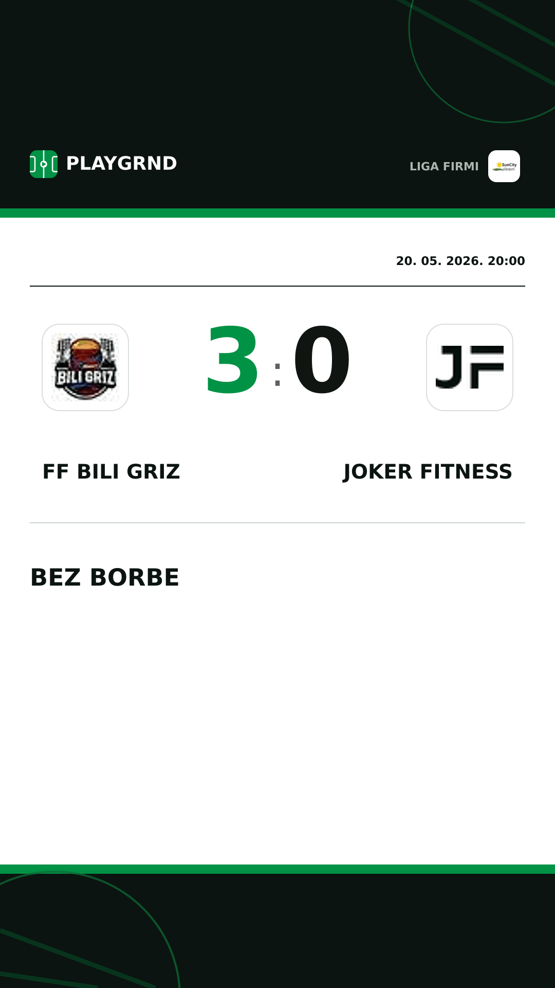 Instagram slika: FF Bili Griz 3:0 Joker Fitness