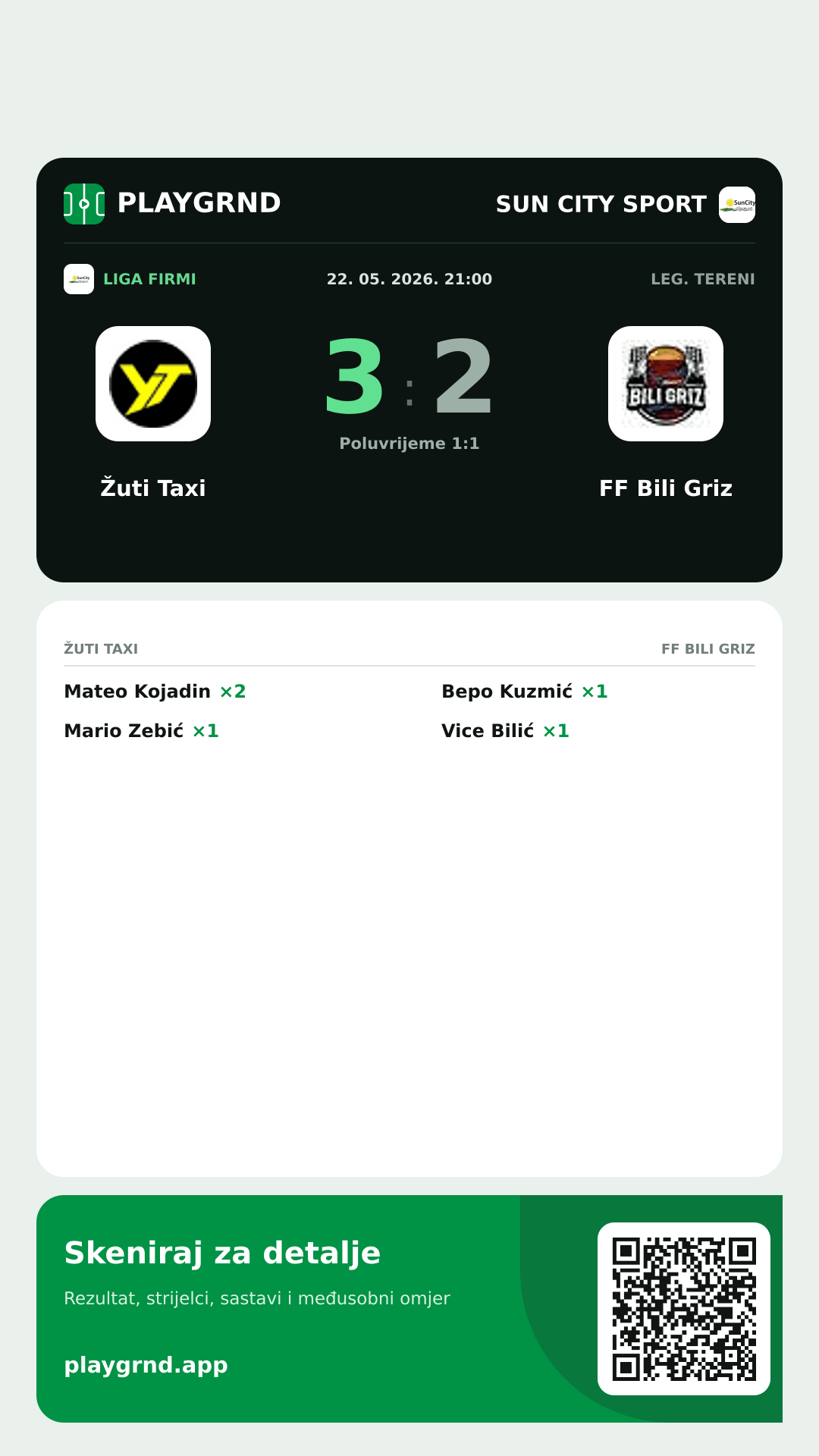 Story slika: Žuti Taxi 3:2 FF Bili Griz