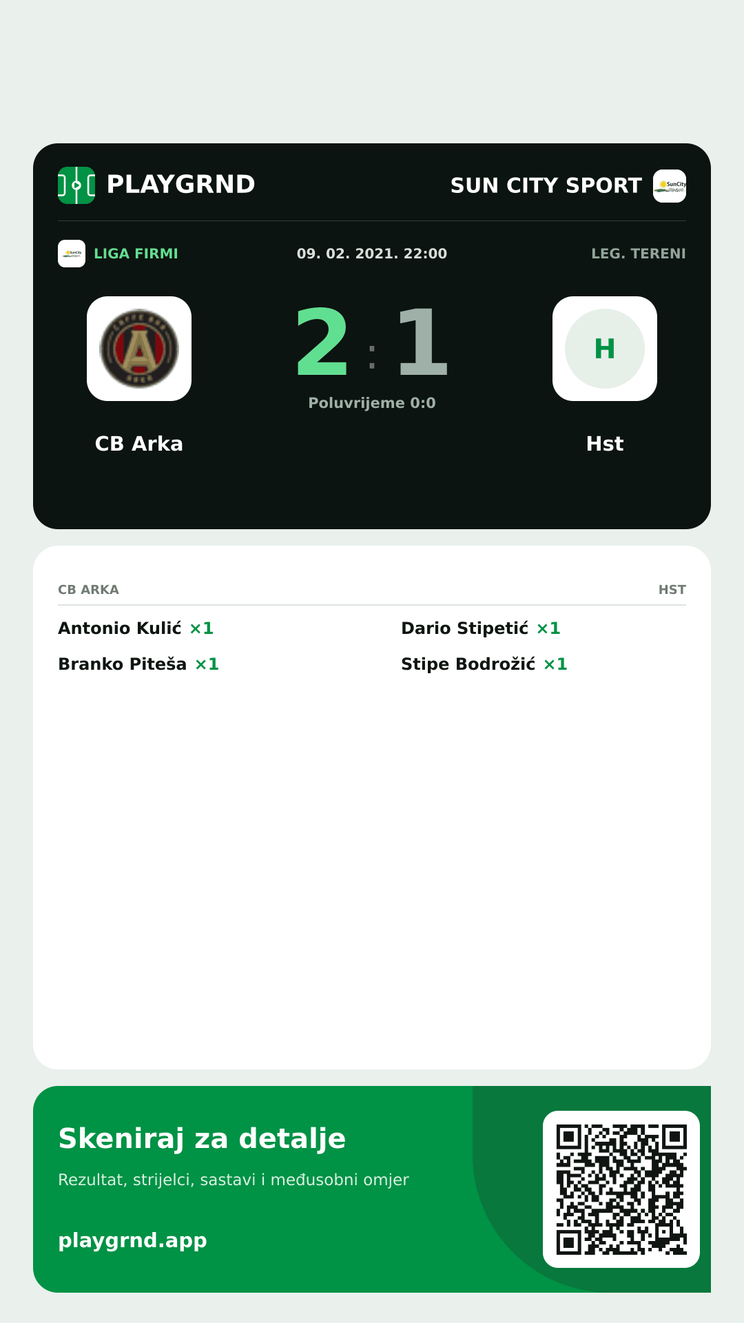 Story slika: CB Arka 2:1 Hst