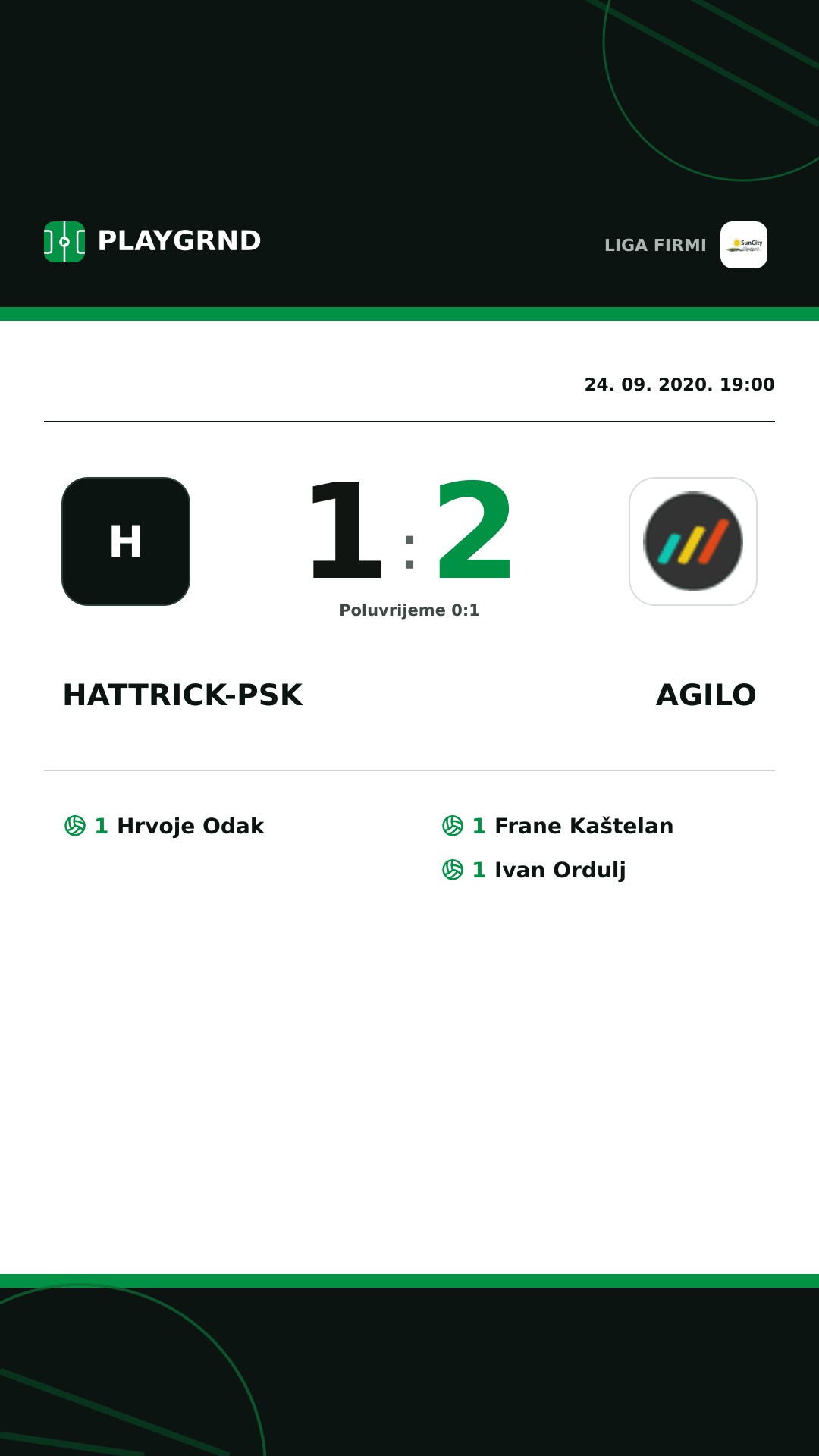 Instagram slika: Hattrick-Psk 1:2 Agilo
