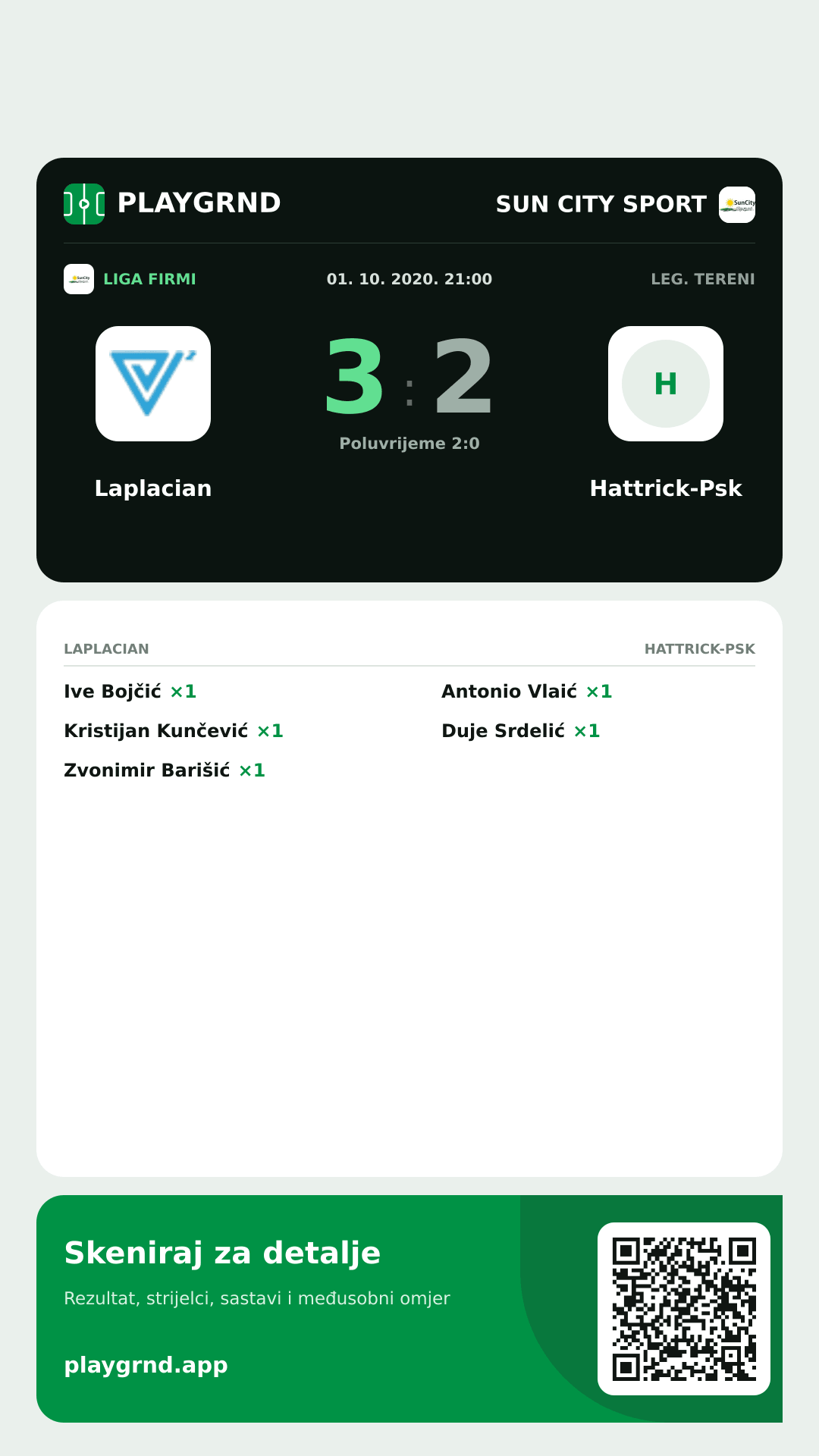 Story slika: Laplacian 3:2 Hattrick-Psk