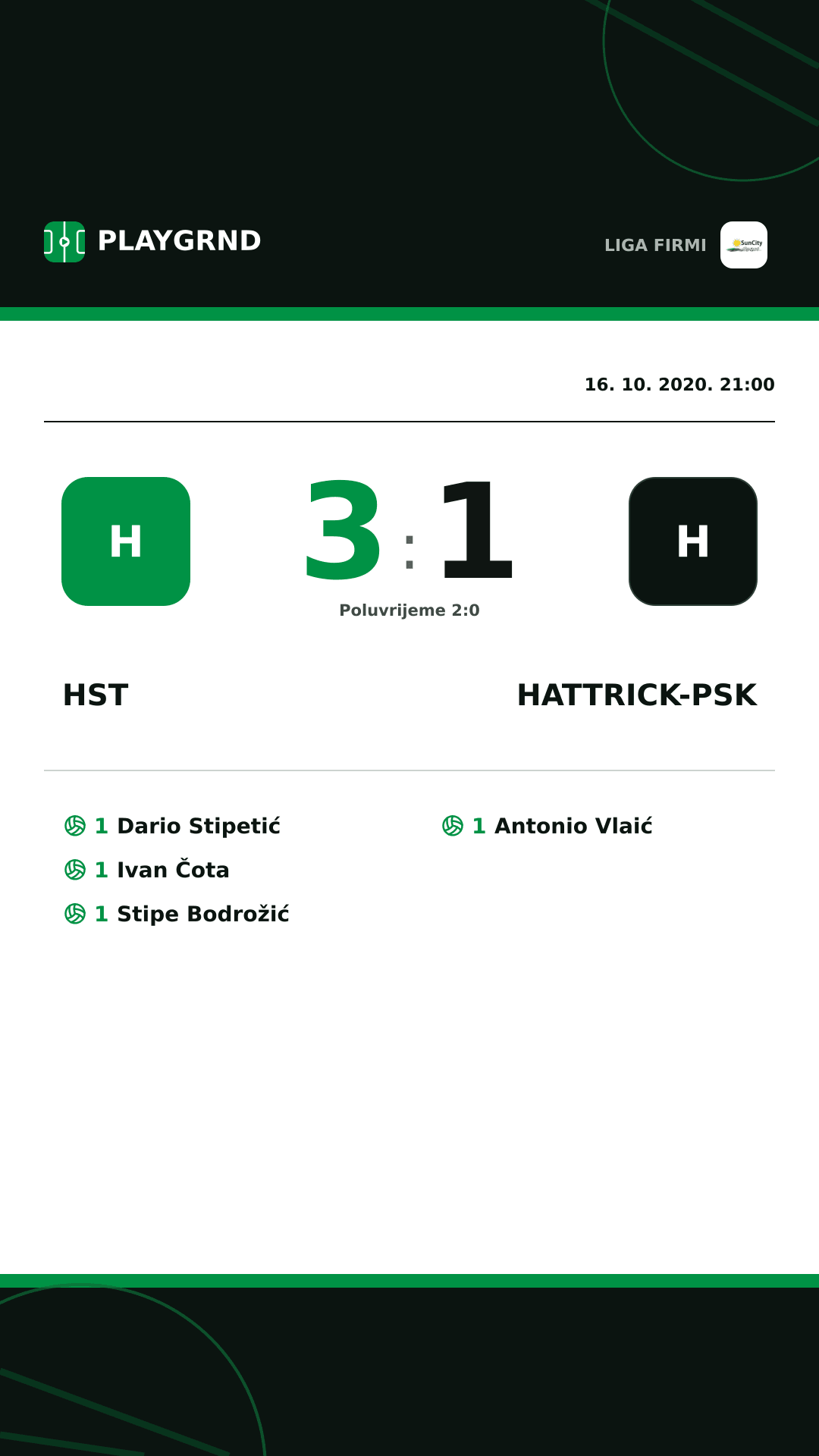 Instagram slika: Hst 3:1 Hattrick-Psk