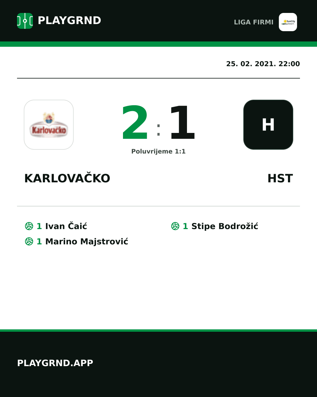 Instagram slika: Karlovačko 2:1 Hst