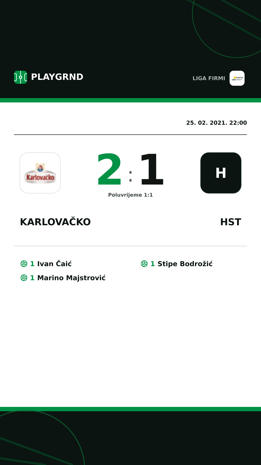 Instagram slika: Karlovačko 2:1 Hst