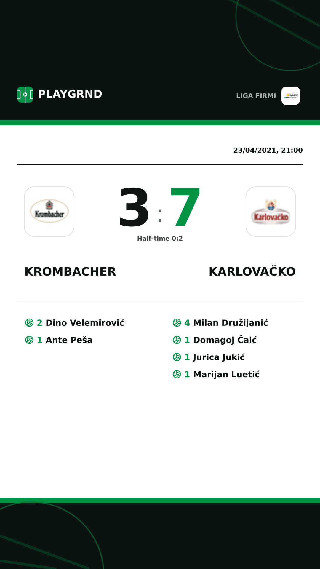 Instagram artwork: Krombacher 3:7 Karlovačko