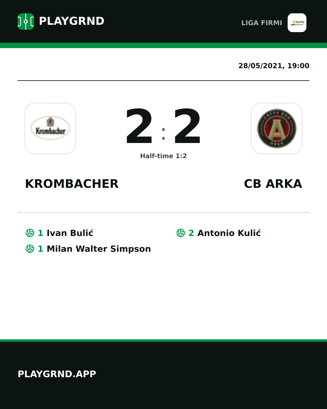 Instagram artwork: Krombacher 2:2 CB Arka