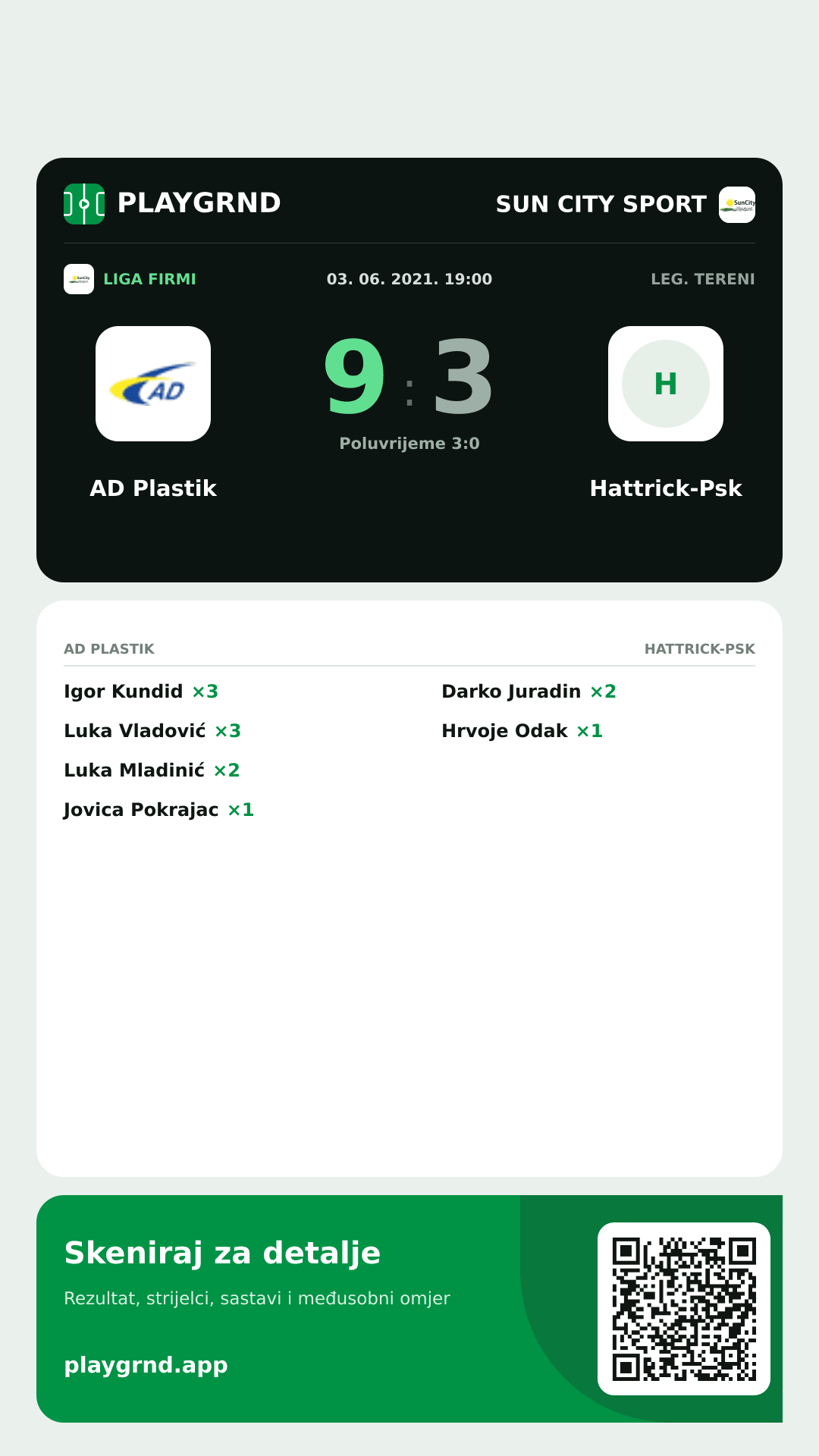 Story slika: AD Plastik 9:3 Hattrick-Psk
