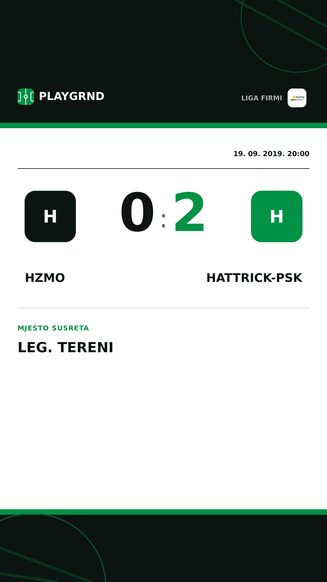 Instagram slika: Hzmo 0:2 Hattrick-Psk