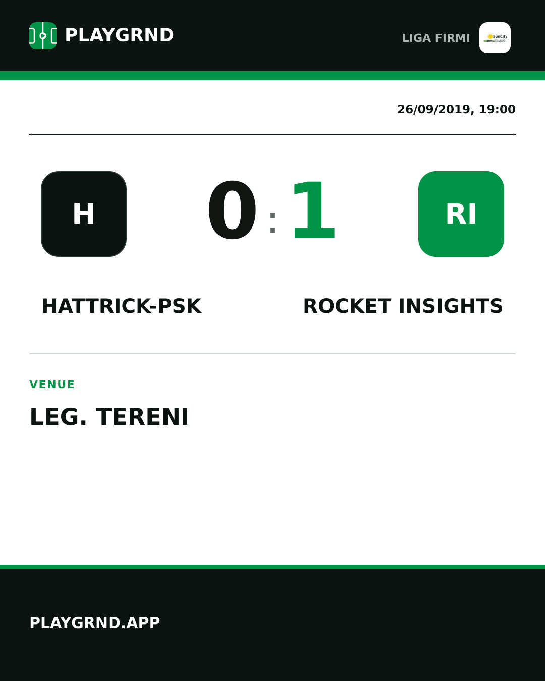 Instagram artwork: Hattrick-Psk 0:1 Rocket Insights
