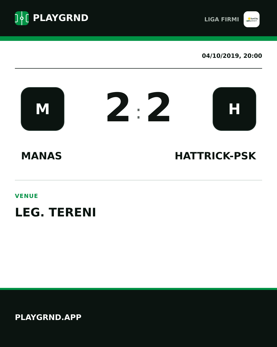 Instagram artwork: Manas 2:2 Hattrick-Psk