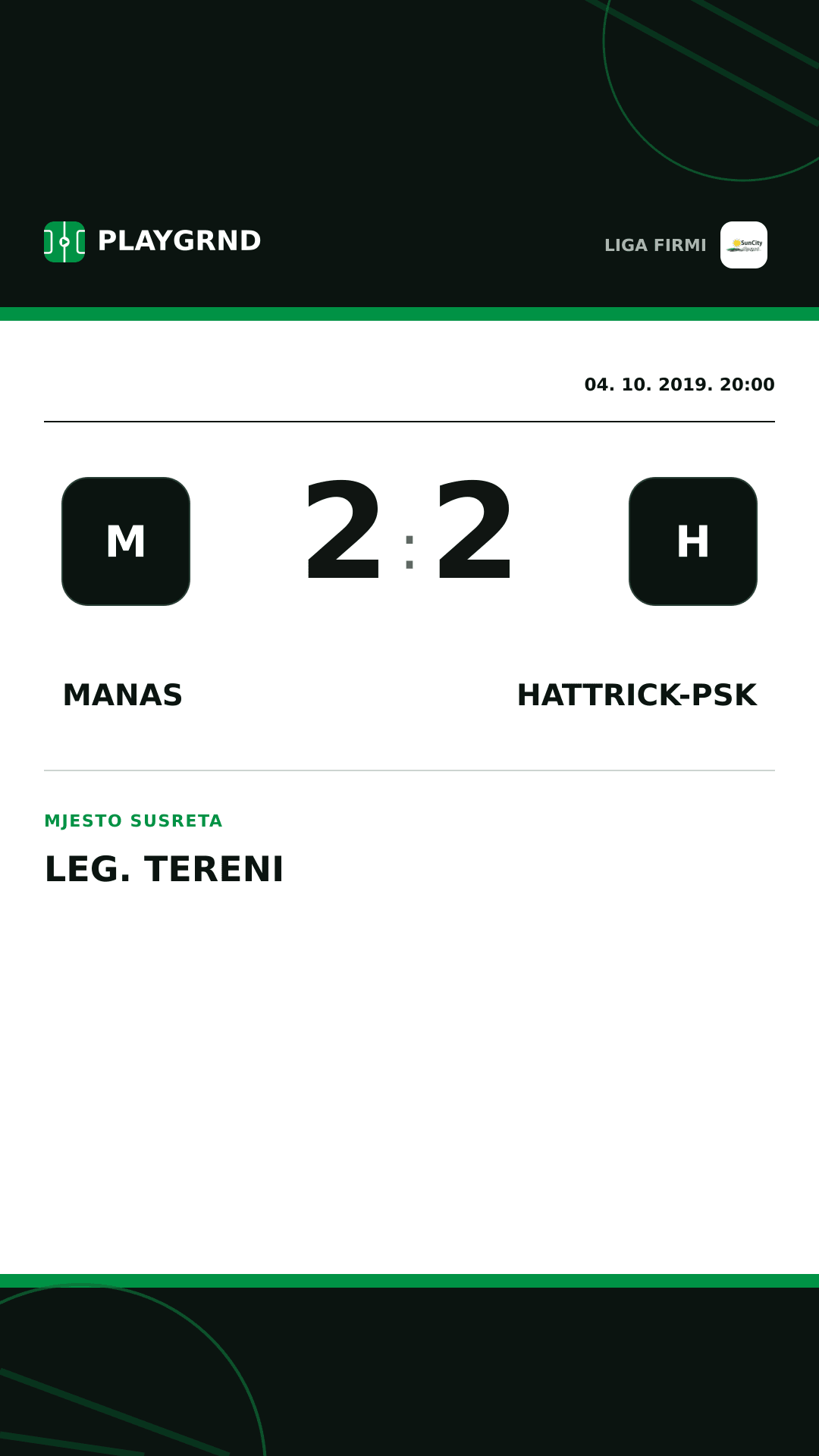 Instagram slika: Manas 2:2 Hattrick-Psk