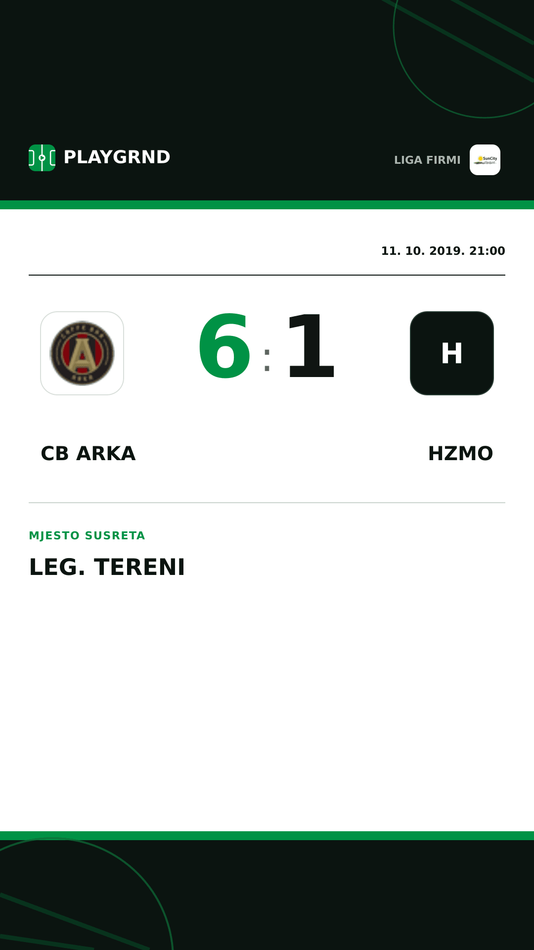 Instagram slika: CB Arka 6:1 Hzmo