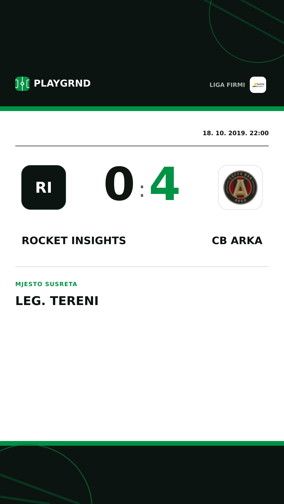 Instagram slika: Rocket Insights 0:4 CB Arka
