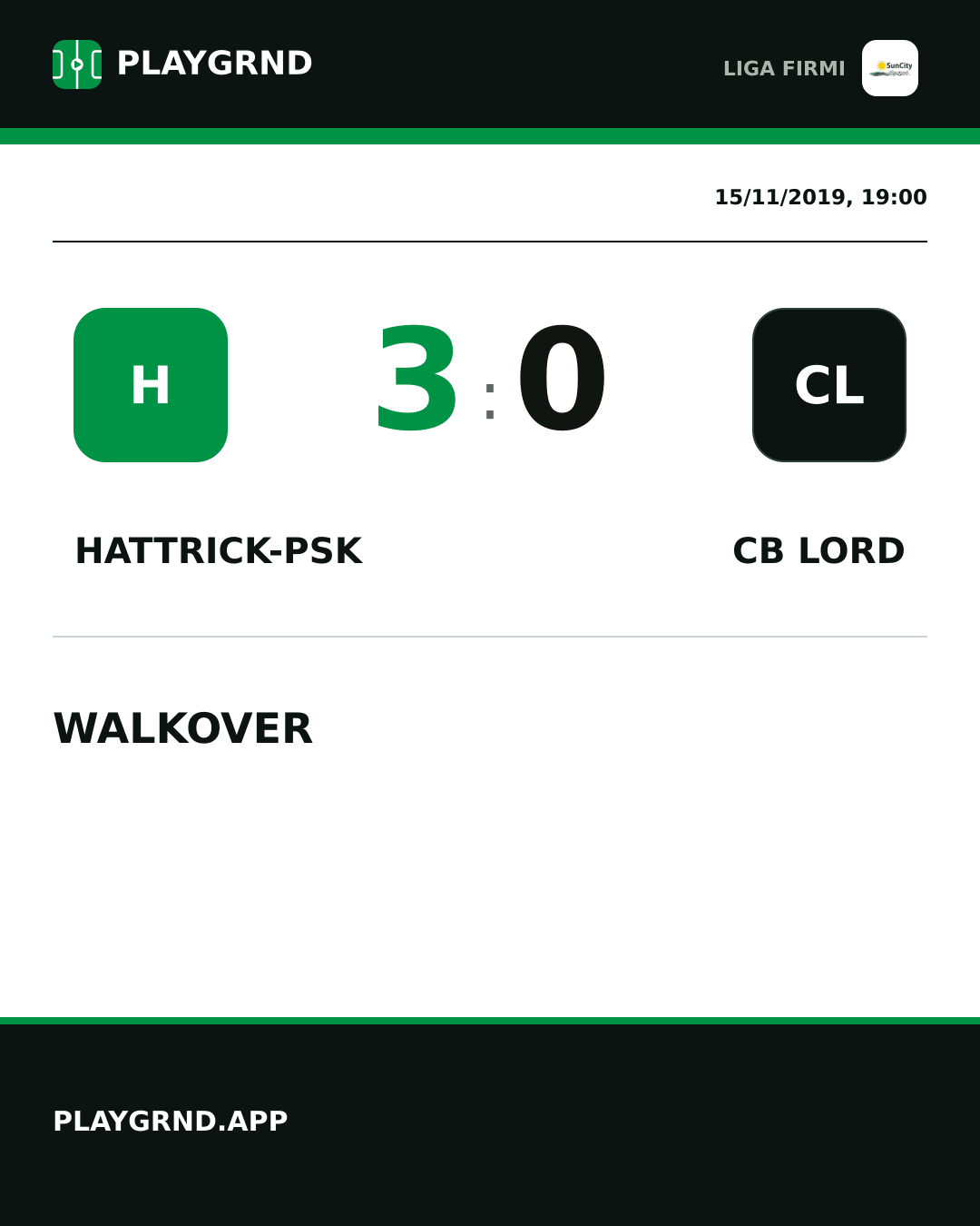 Instagram artwork: Hattrick-Psk 3:0 CB Lord