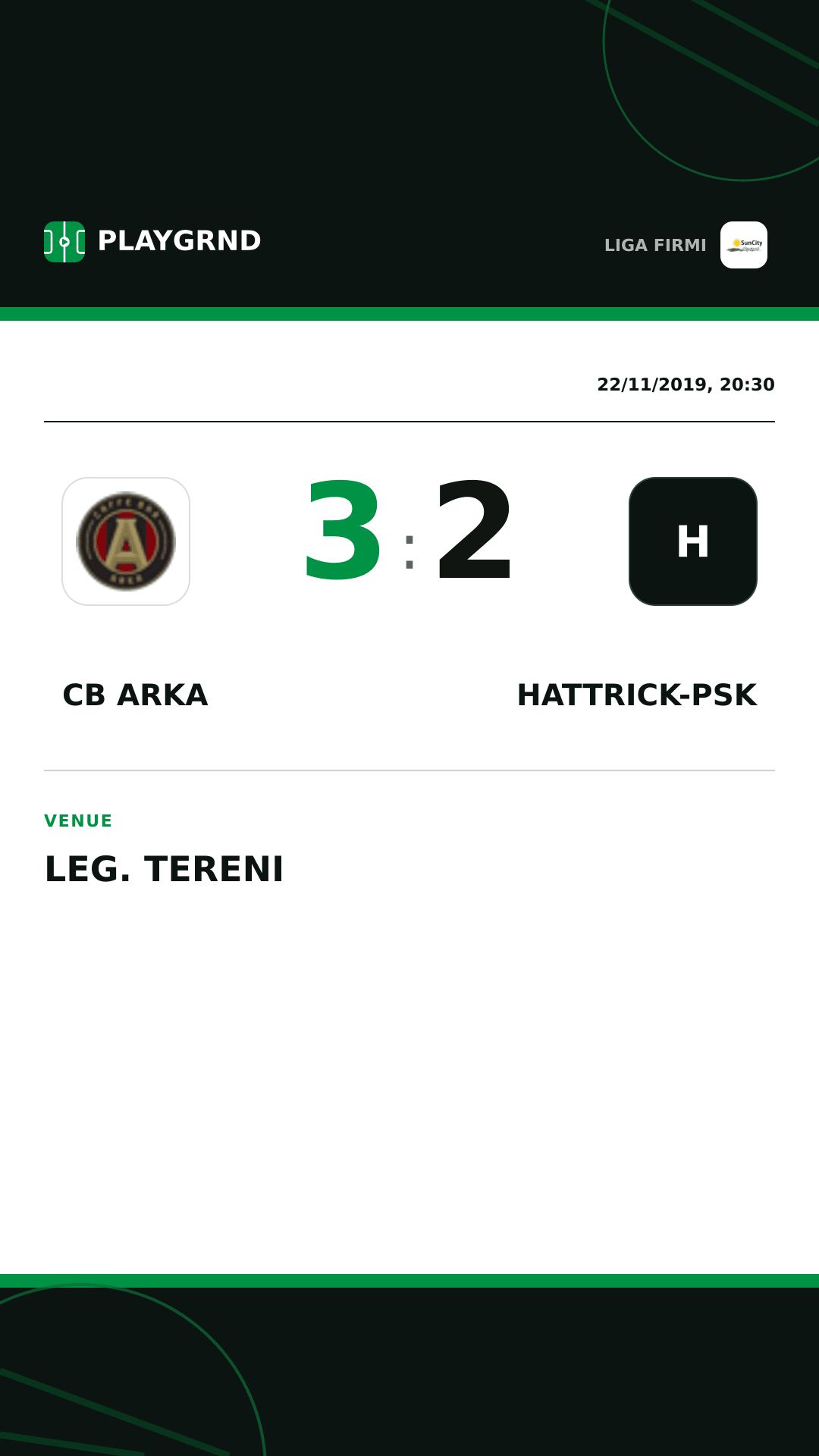 Instagram artwork: CB Arka 3:2 Hattrick-Psk