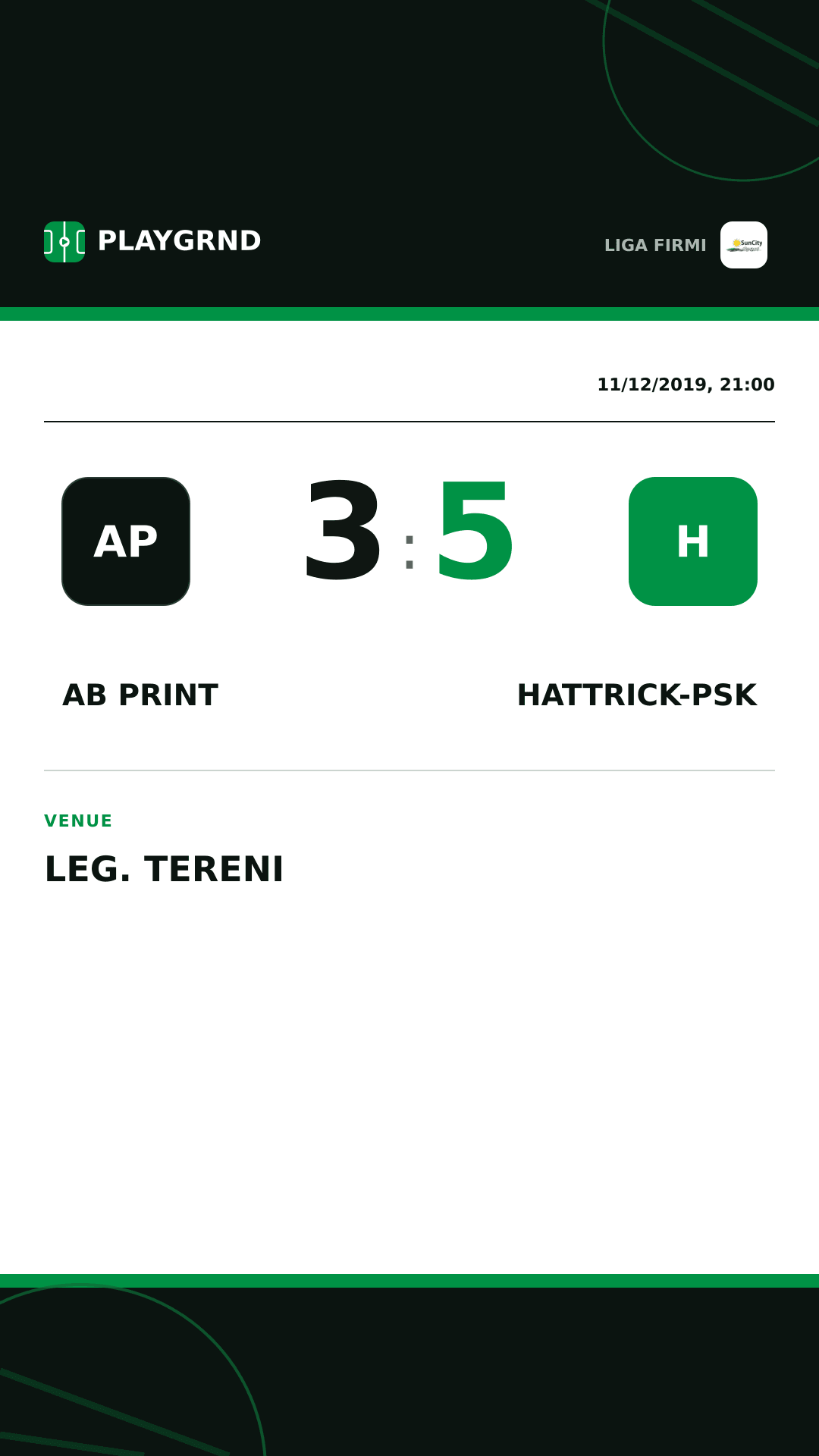 Instagram artwork: AB Print 3:5 Hattrick-Psk