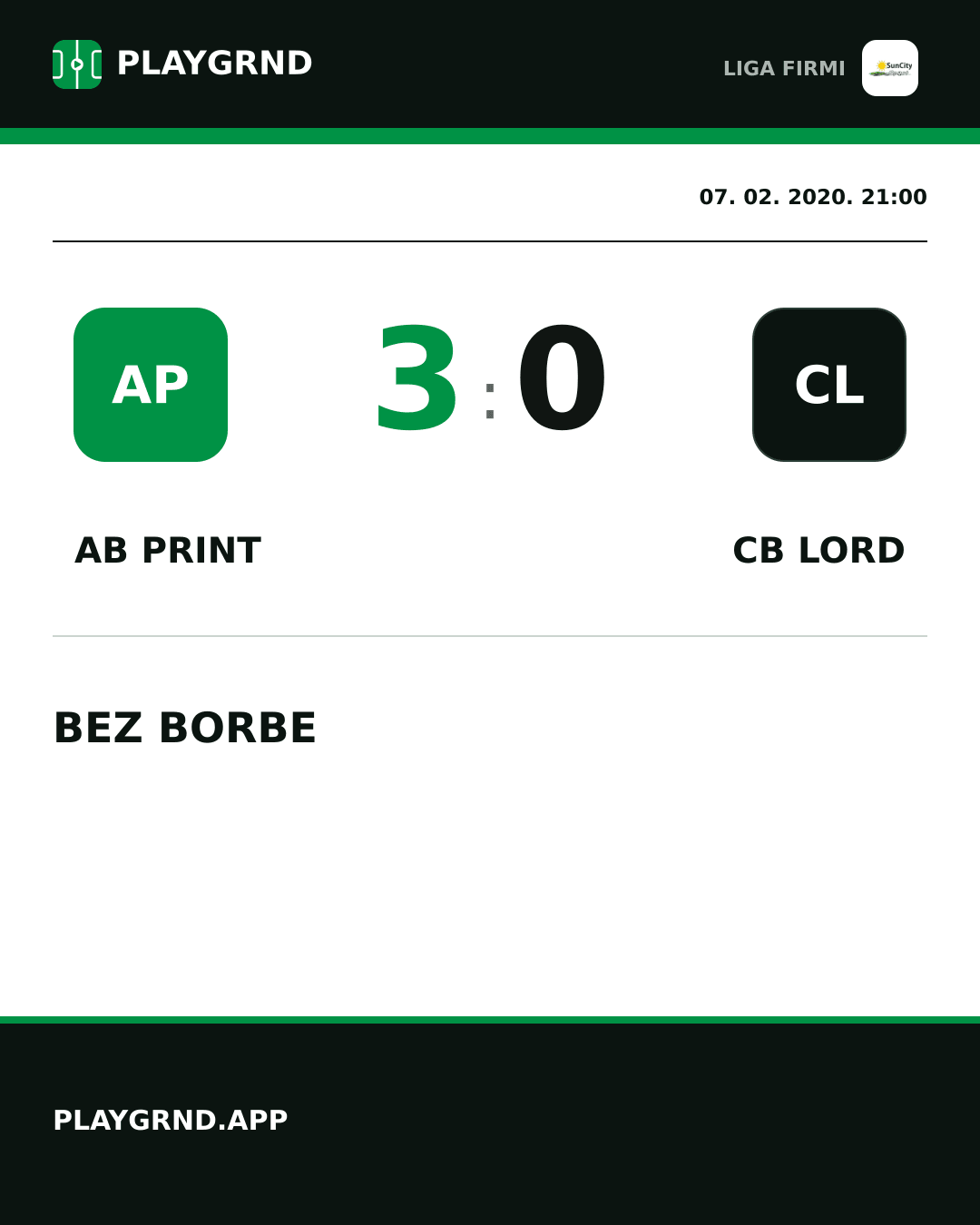 Instagram slika: AB Print 3:0 CB Lord