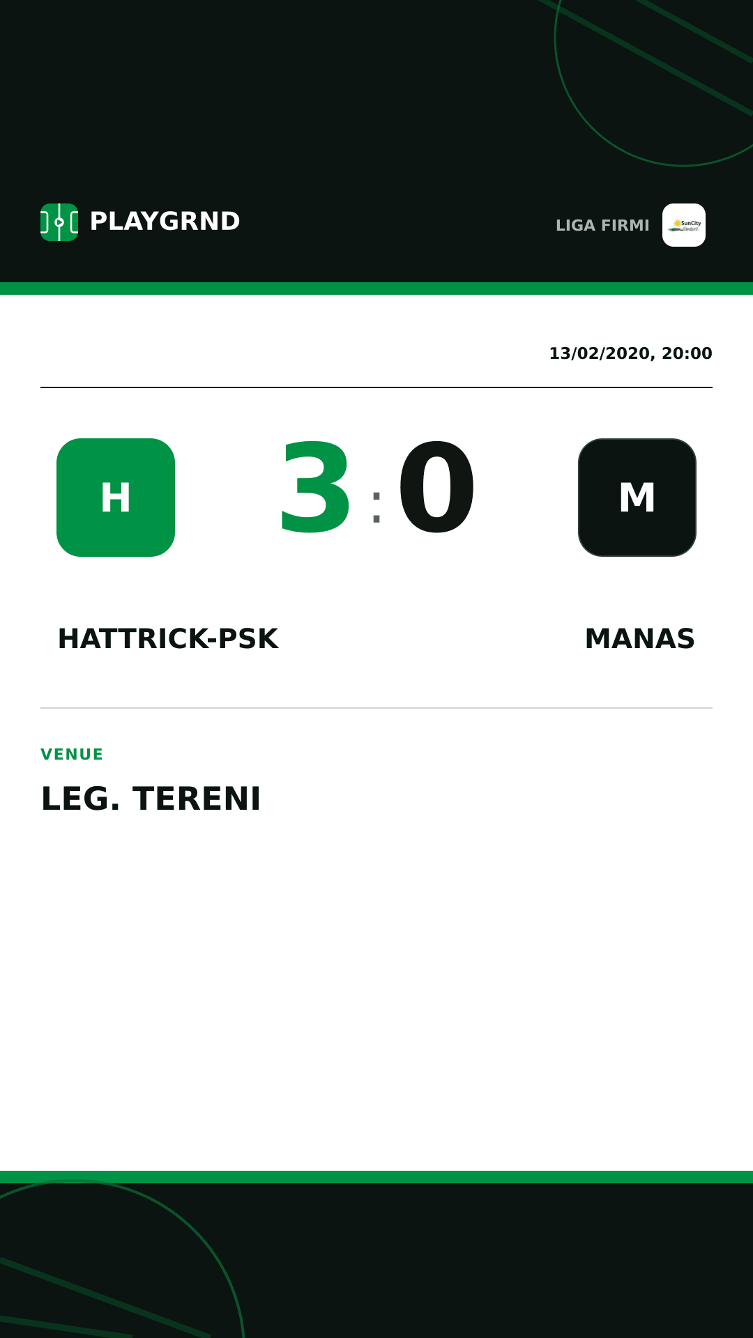 Instagram artwork: Hattrick-Psk 3:0 Manas