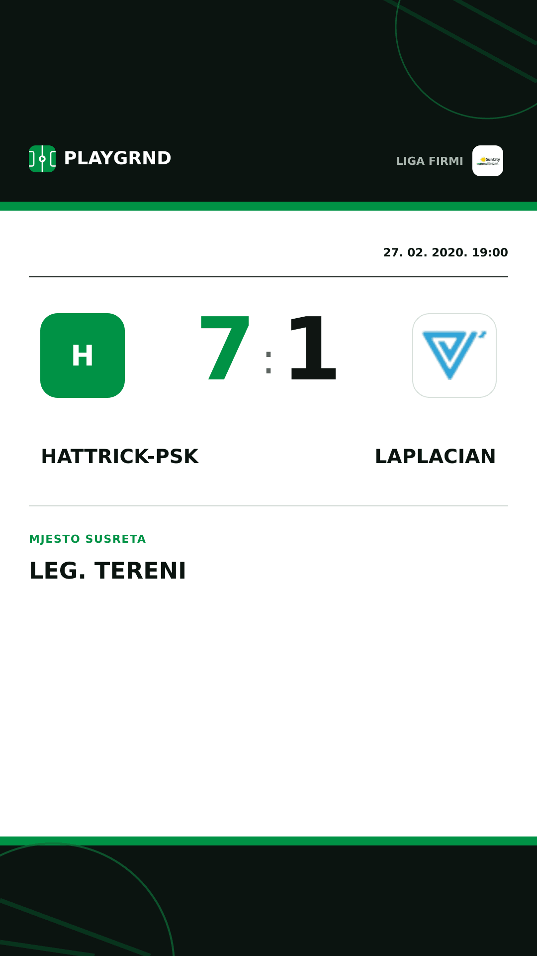 Instagram slika: Hattrick-Psk 7:1 Laplacian