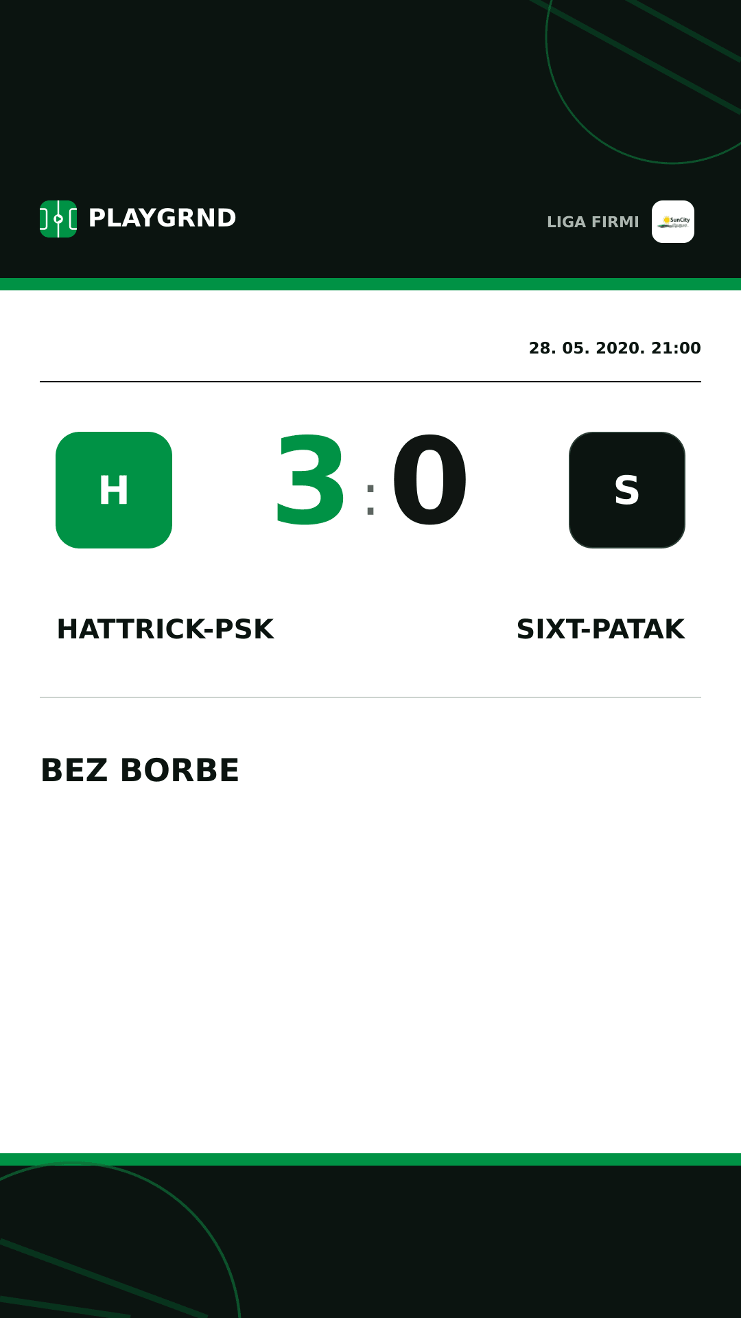 Instagram slika: Hattrick-Psk 3:0 Sixt-Patak