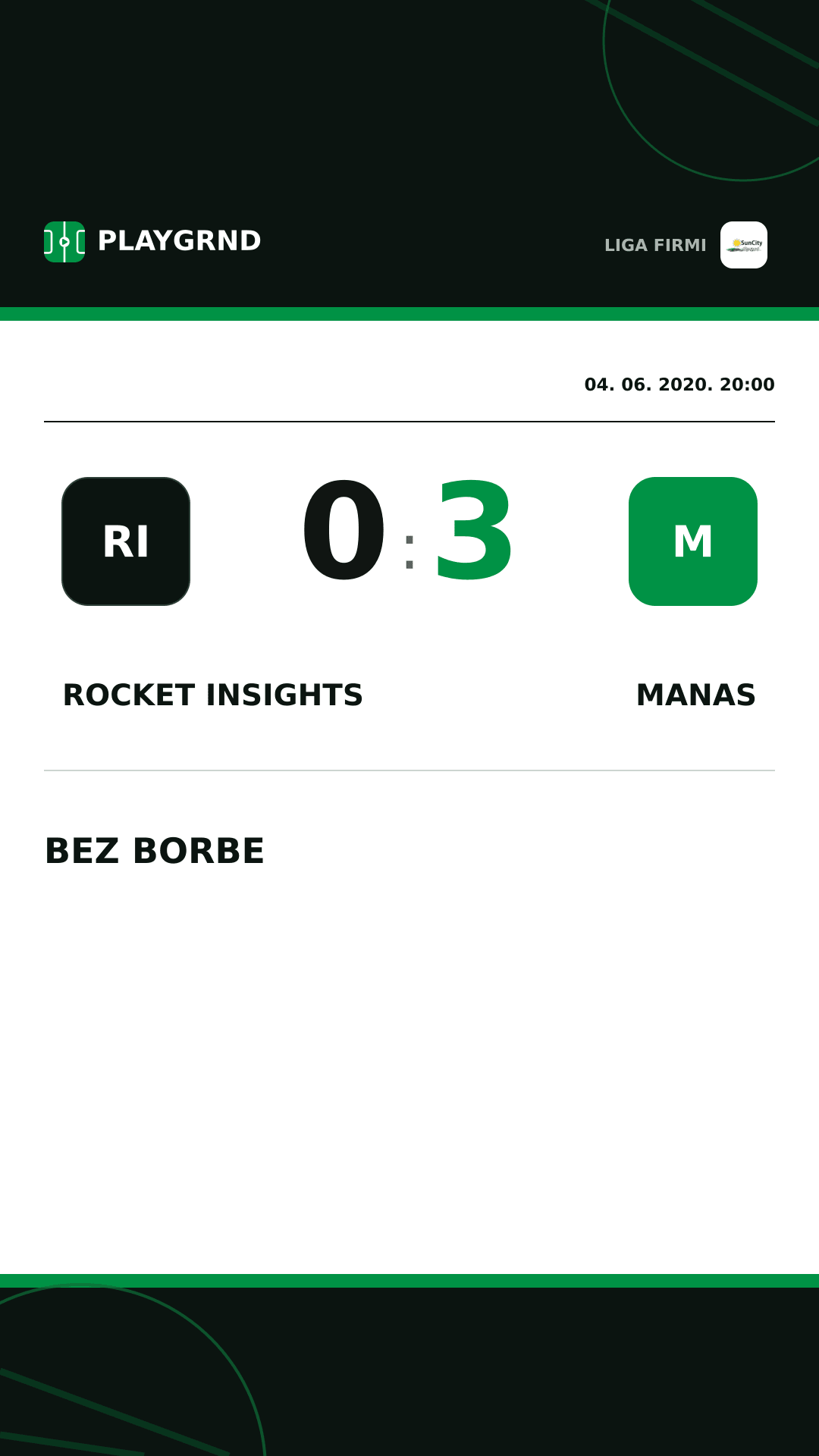 Instagram slika: Rocket Insights 0:3 Manas