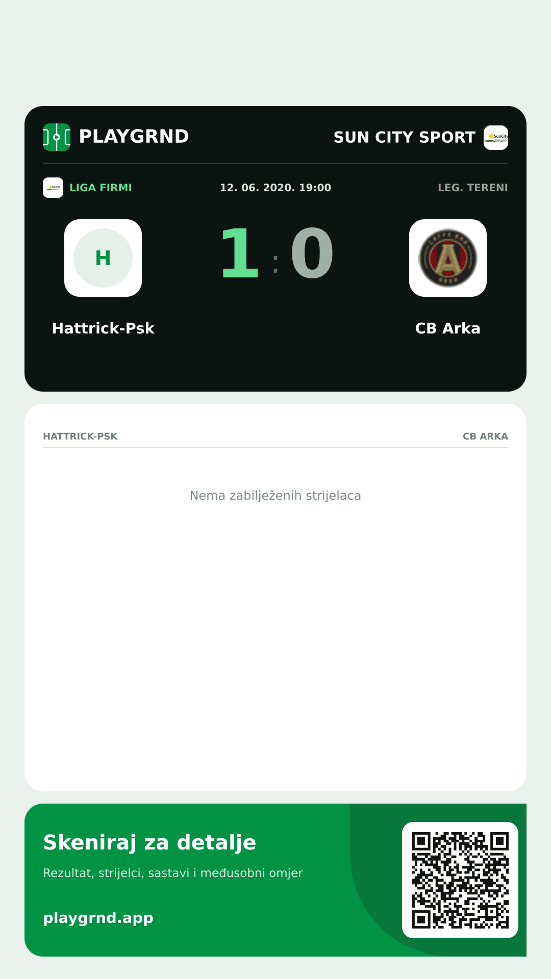 Story slika: Hattrick-Psk 1:0 CB Arka