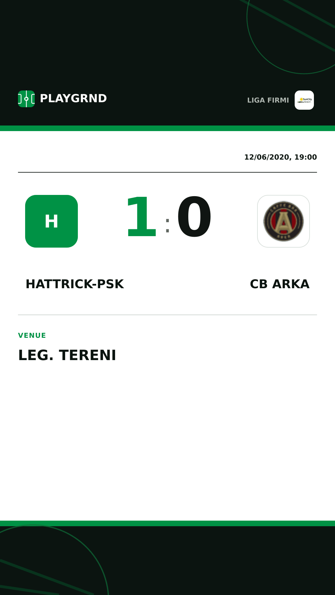 Instagram artwork: Hattrick-Psk 1:0 CB Arka