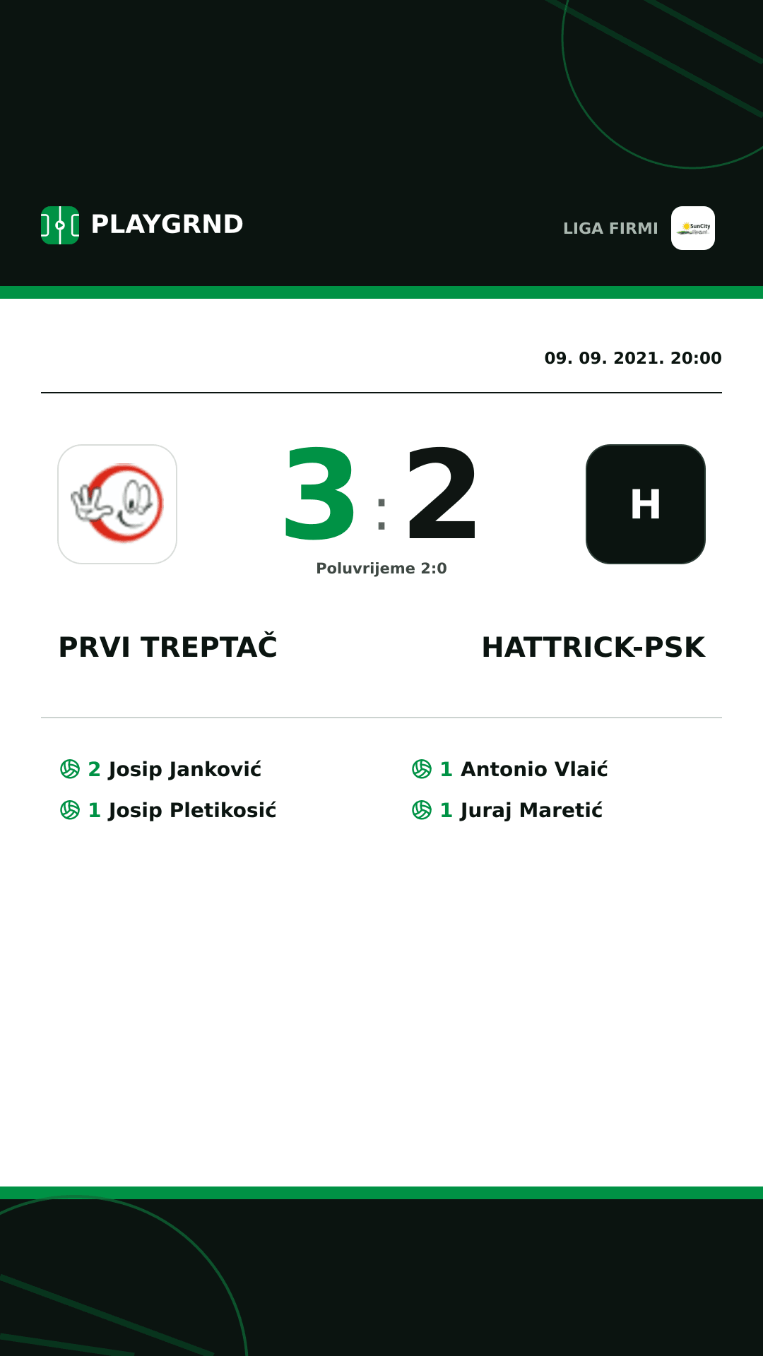Instagram slika: Prvi Treptač 3:2 Hattrick-Psk