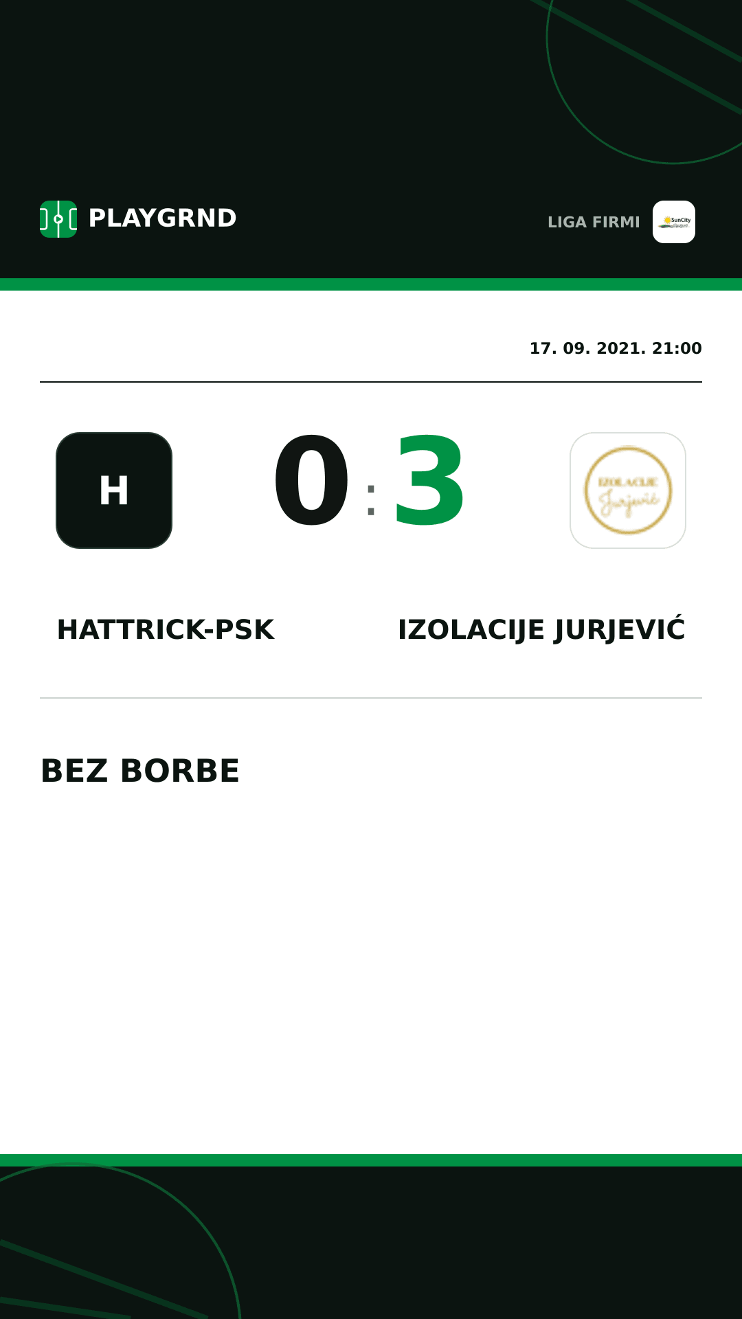 Instagram slika: Hattrick-Psk 0:3 Izolacije Jurjević