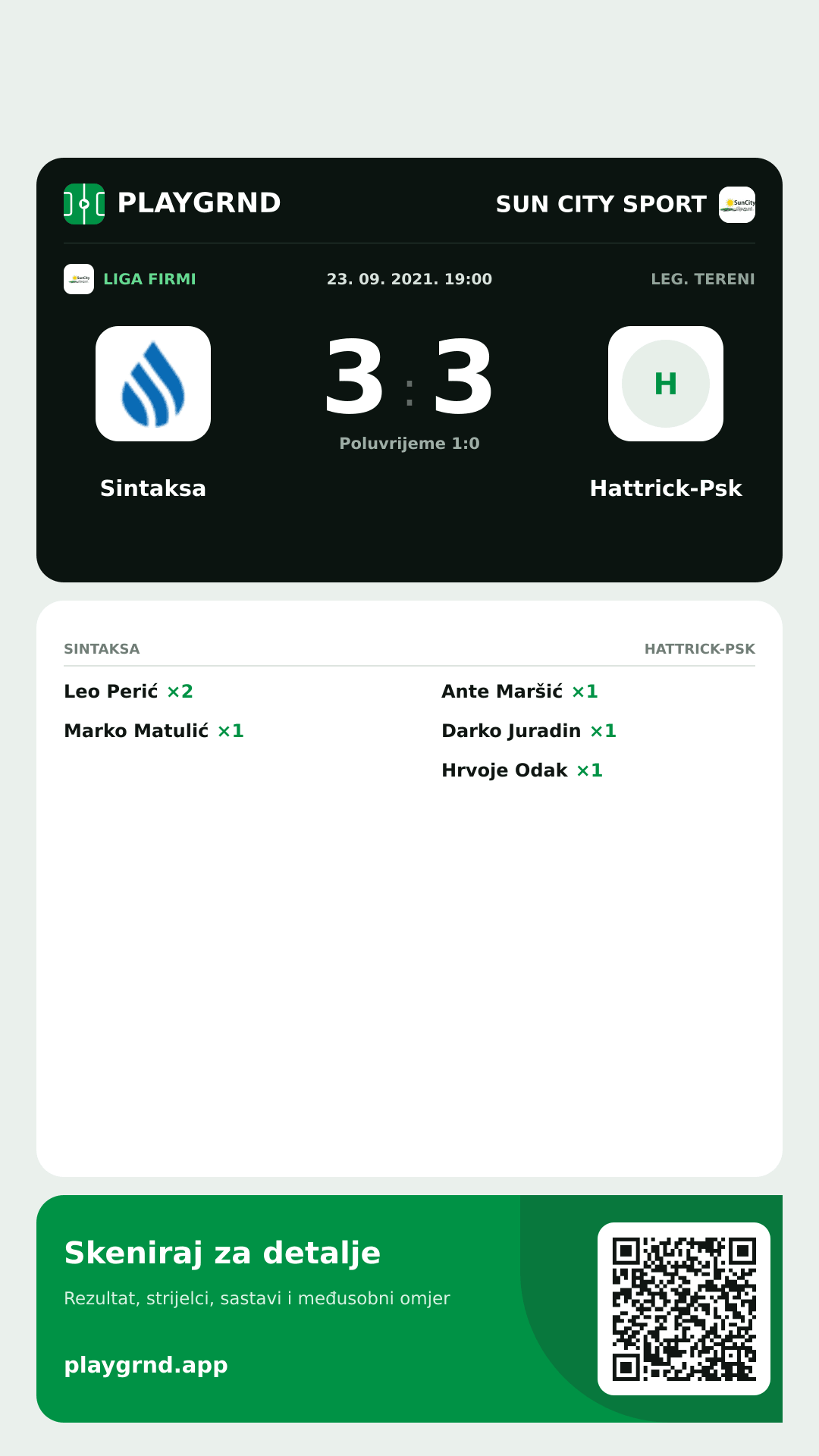 Story image: Sintaksa 3:3 Hattrick-Psk