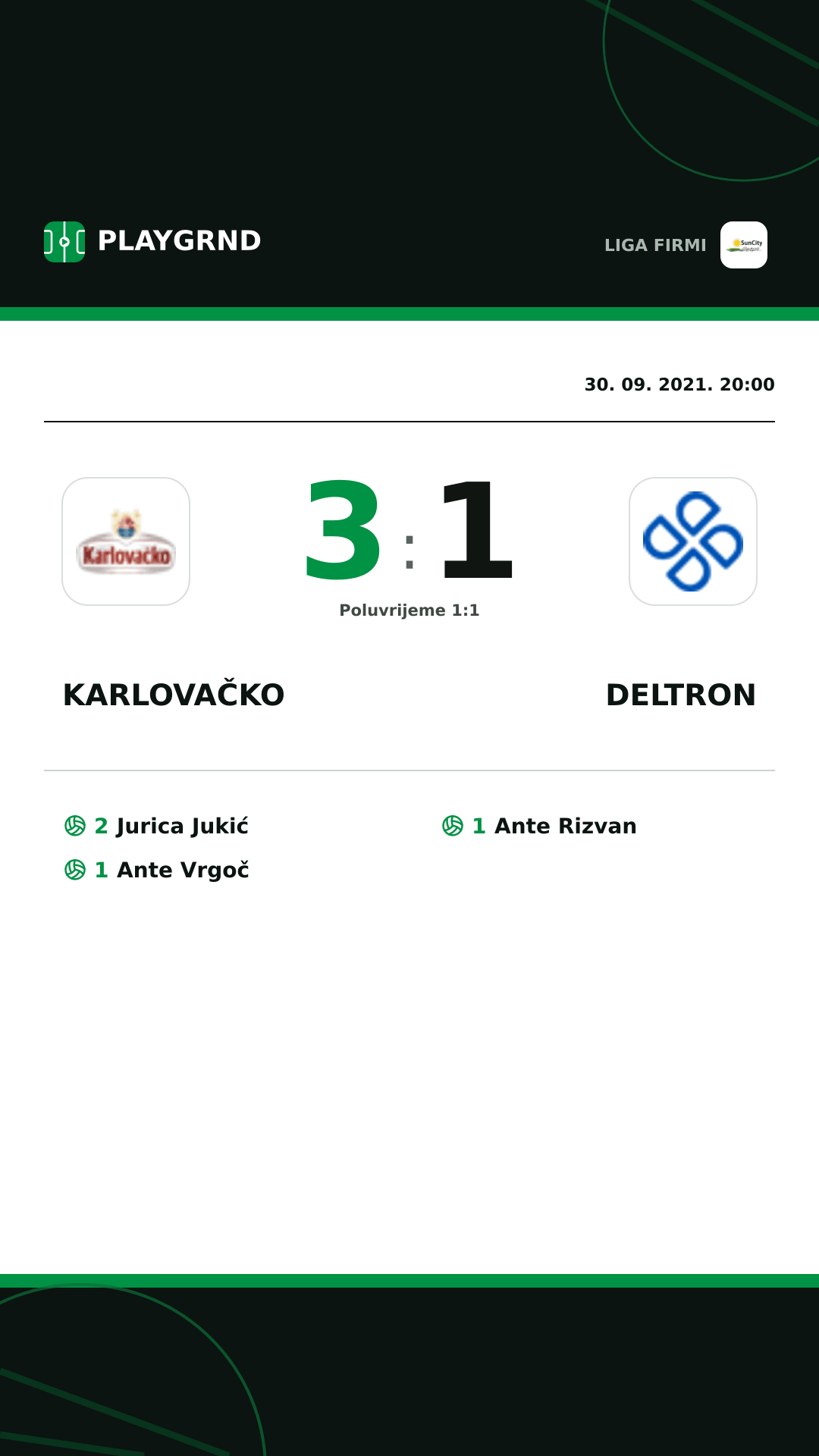 Instagram slika: Karlovačko 3:1 Deltron