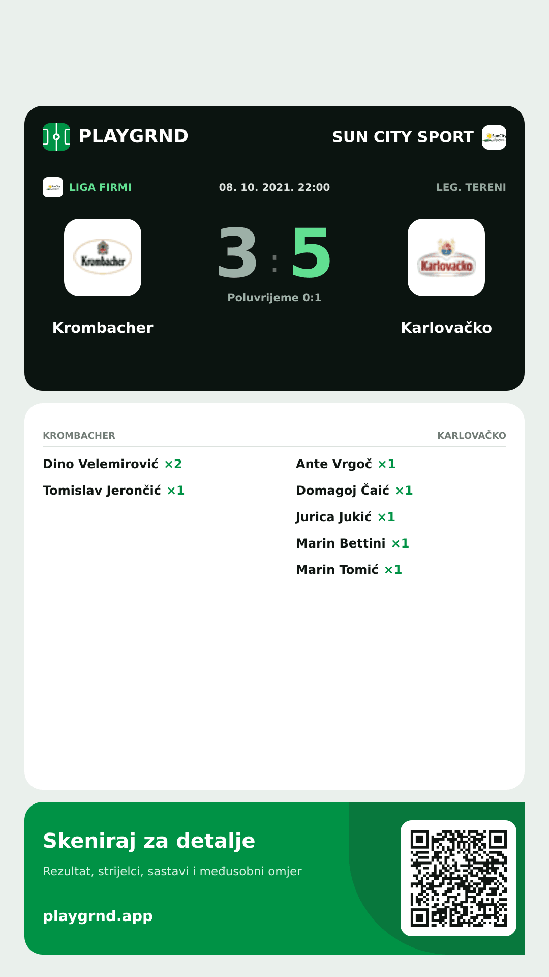 Story slika: Krombacher 3:5 Karlovačko