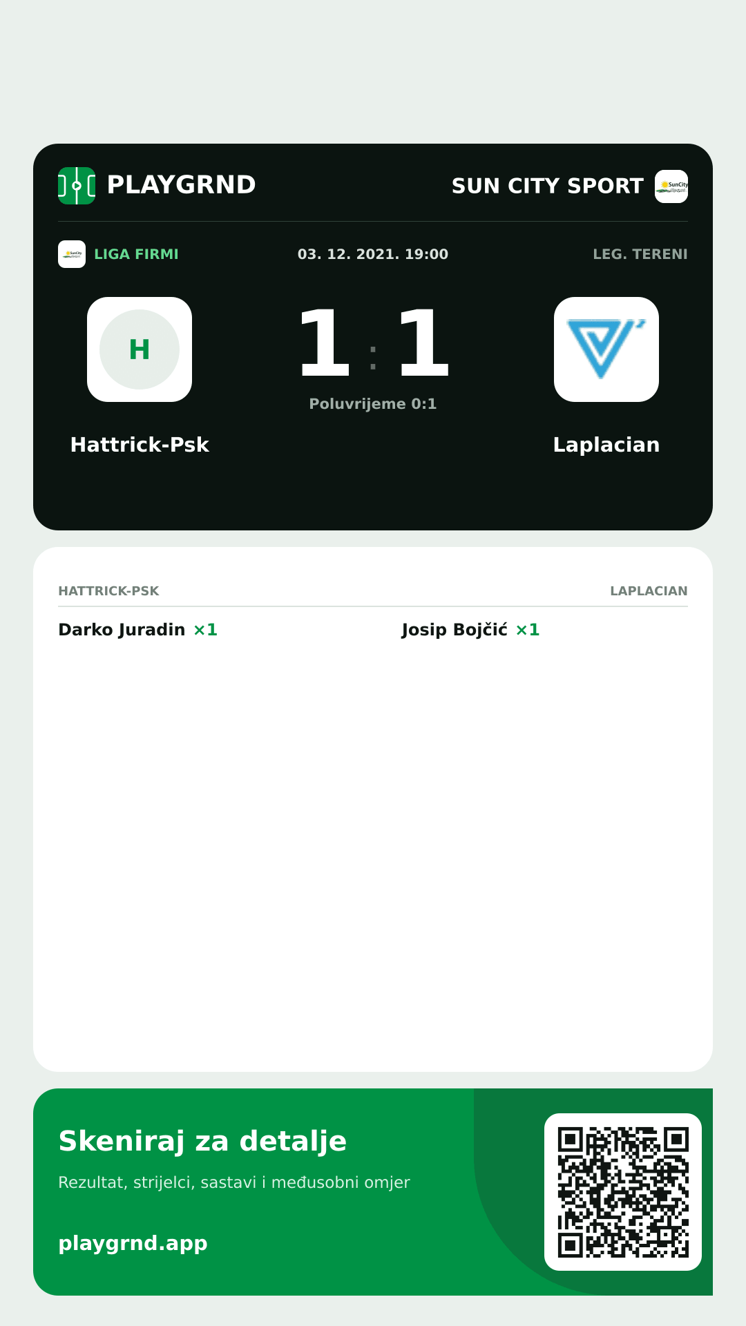 Story slika: Hattrick-Psk 1:1 Laplacian