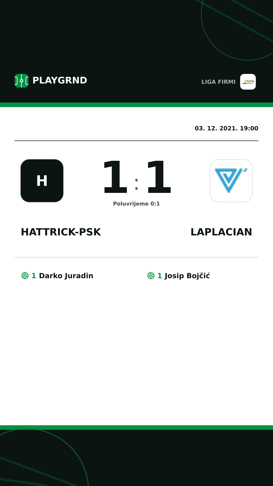 Instagram slika: Hattrick-Psk 1:1 Laplacian